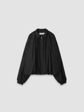 Gathered Neckline Bomber Jacket