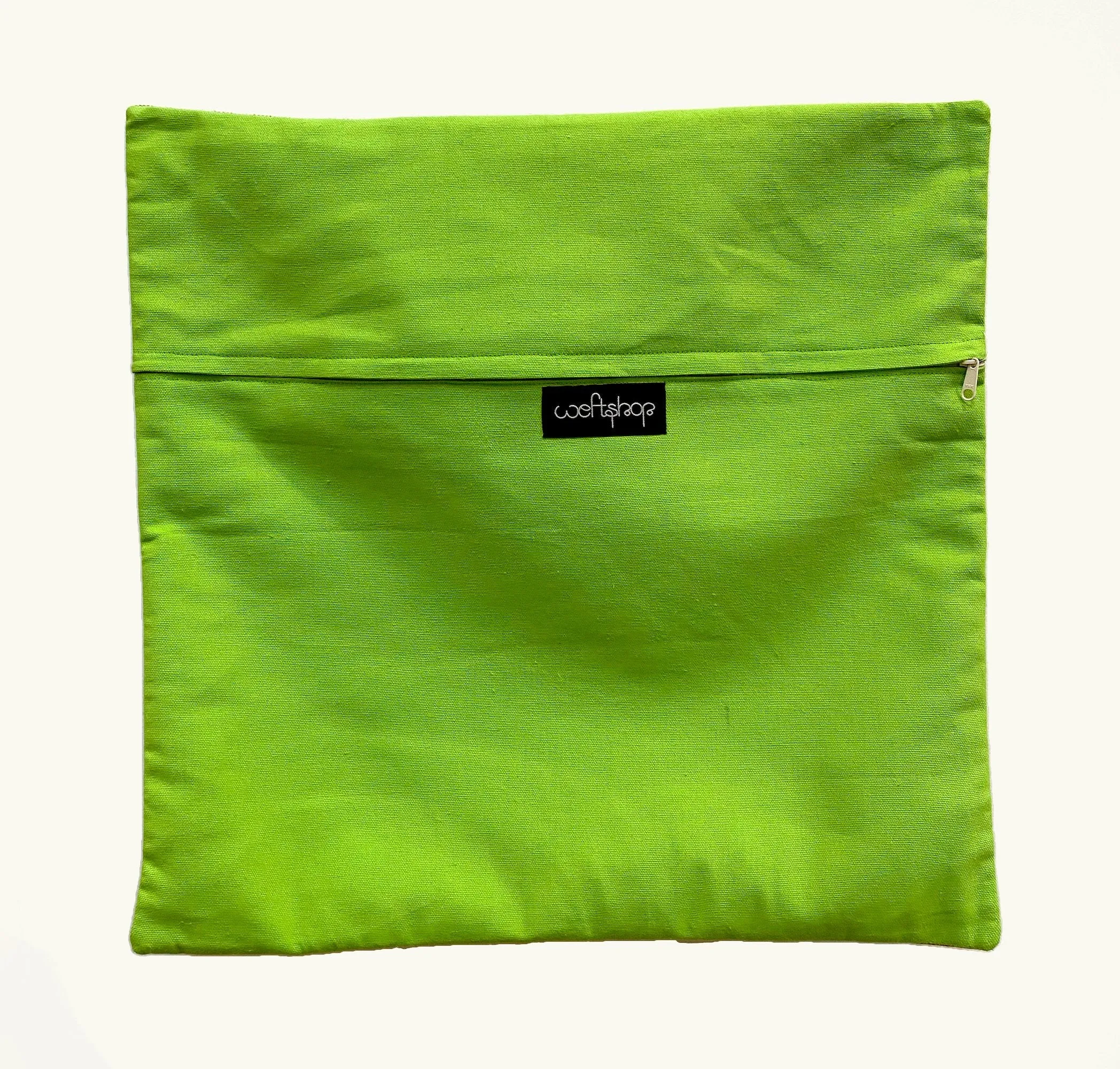 Gumnut Leaf Cushion in Lime Green