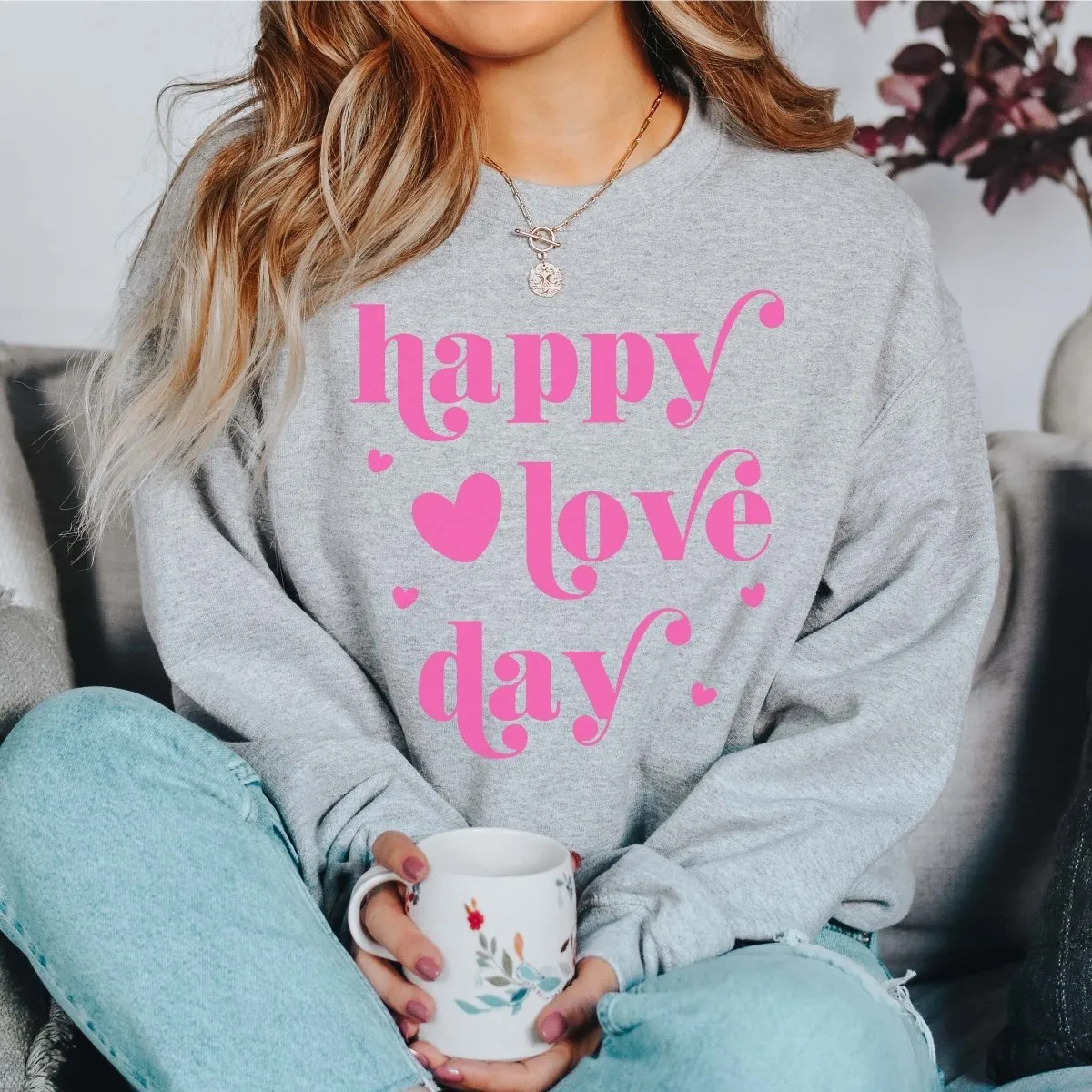 Happy Love Day Crew Wholesale Sweatshirt