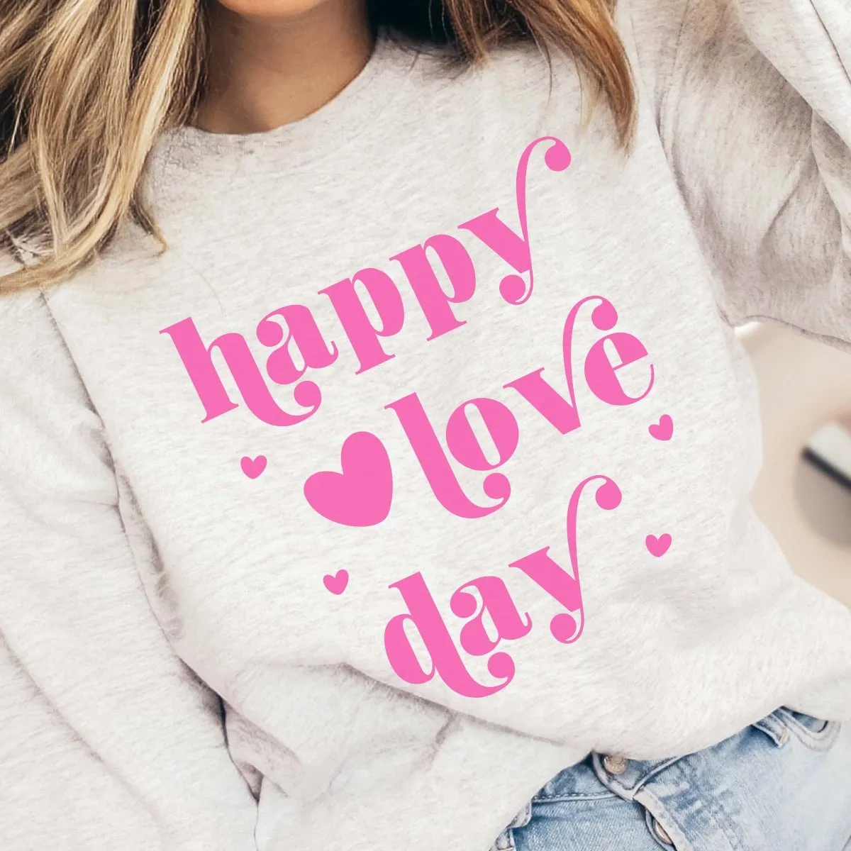 Happy Love Day Crew Wholesale Sweatshirt