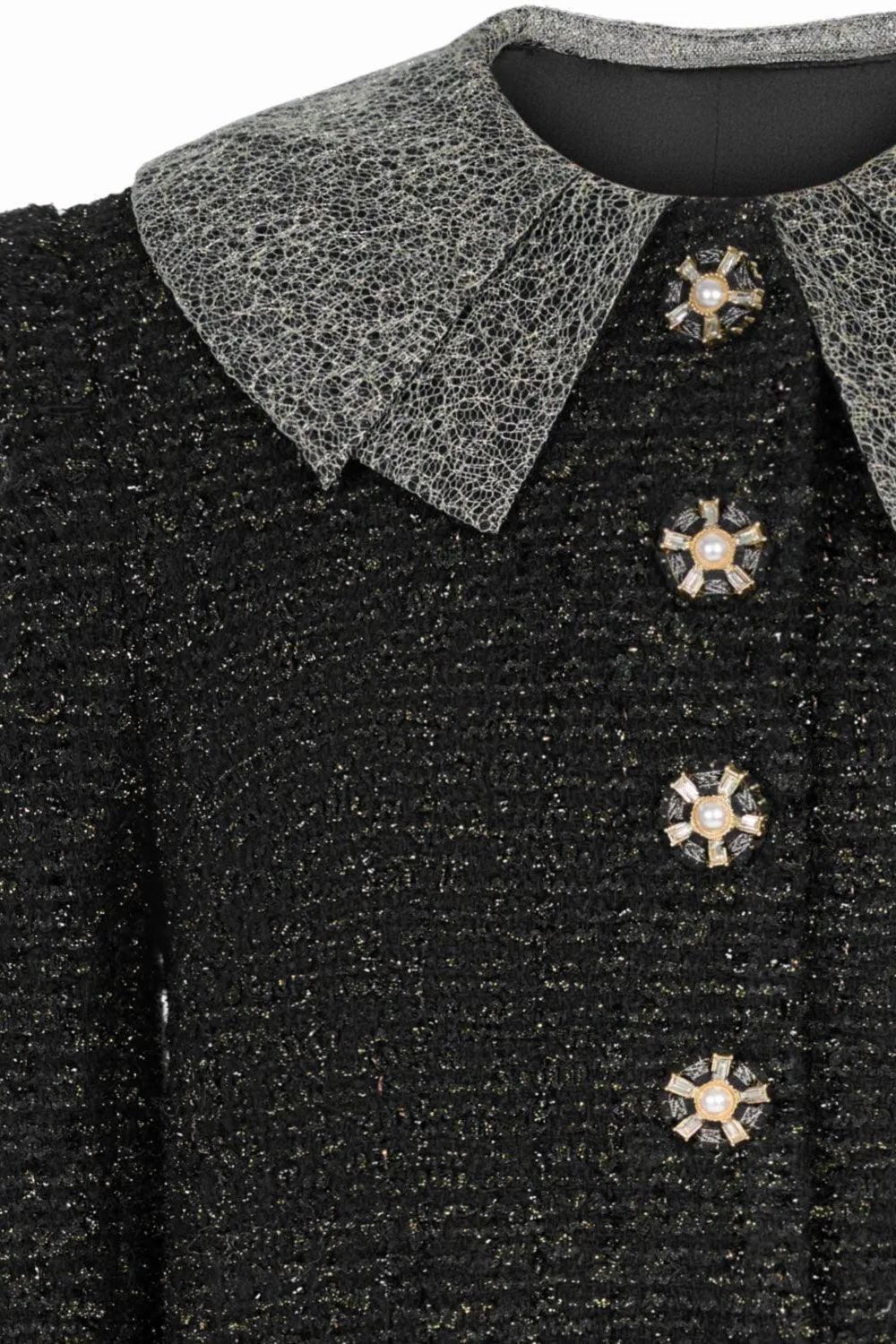 Hestia Cropped Button Tweed Jacket