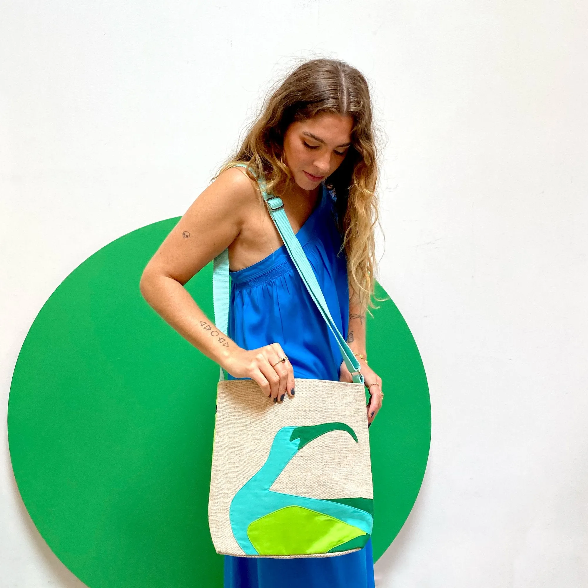 Ibis Crossbody Shoulder Bag in Lime Green