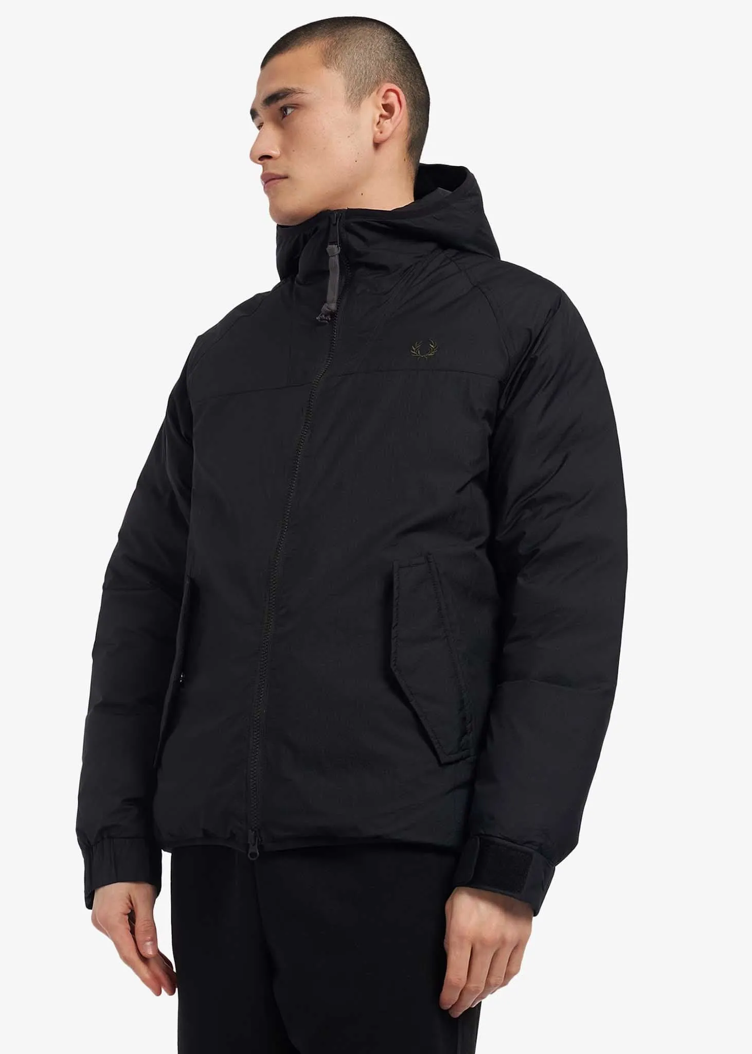 Insulated hooded jacket - black