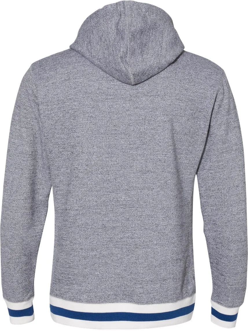 J America Peppered Fleece Lapover Hooded Sweatshirt 