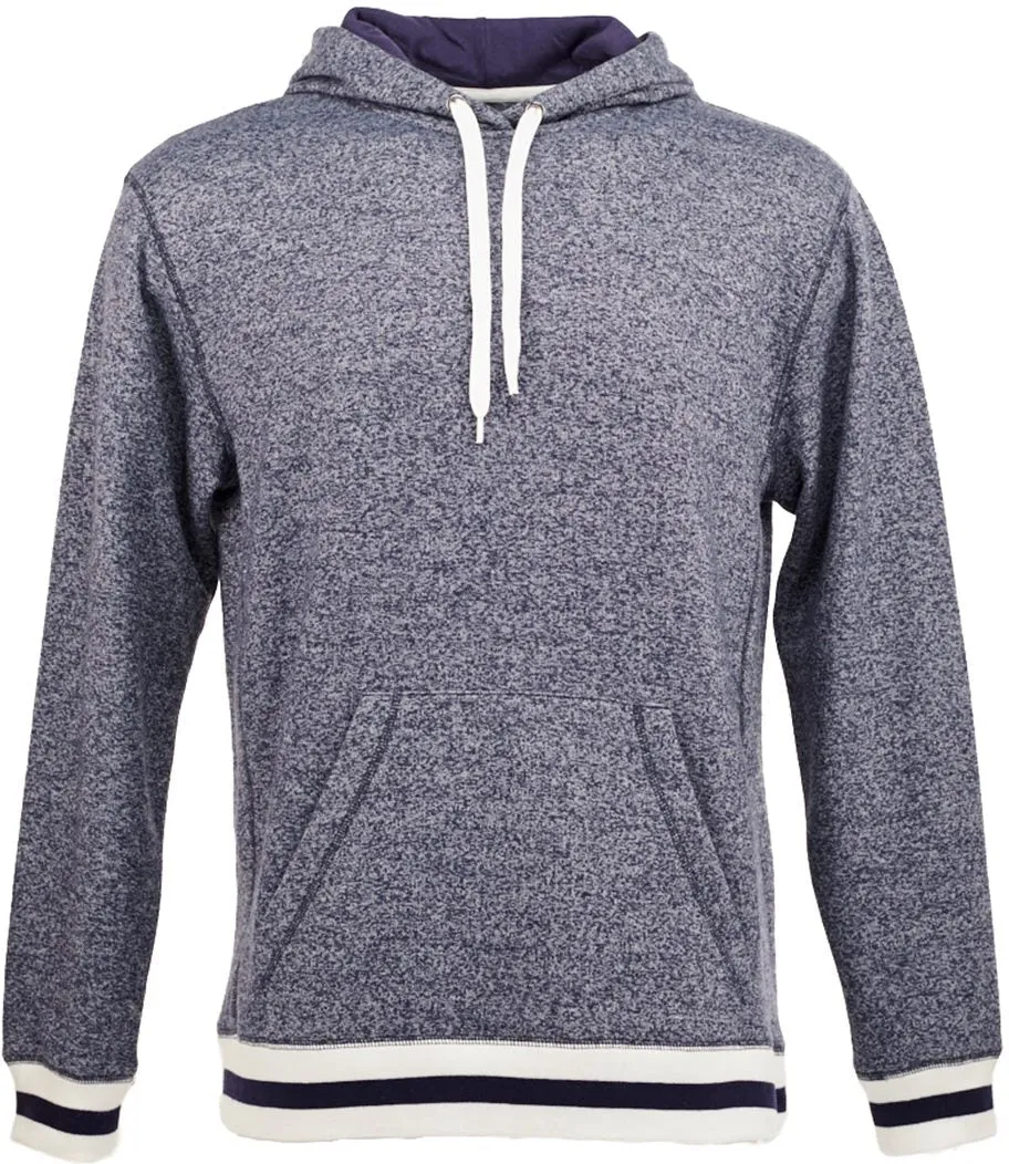 J America Peppered Fleece Lapover Hooded Sweatshirt 