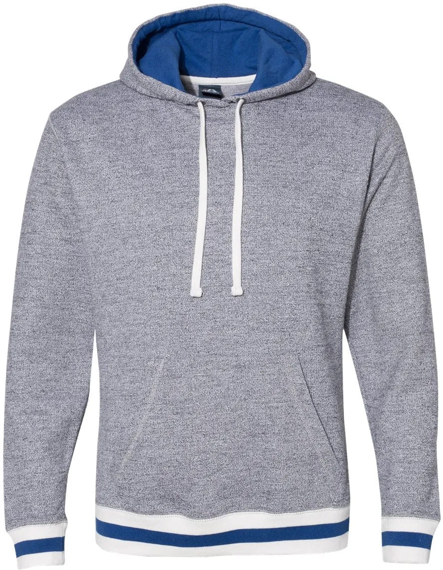 J America Peppered Fleece Lapover Hooded Sweatshirt 