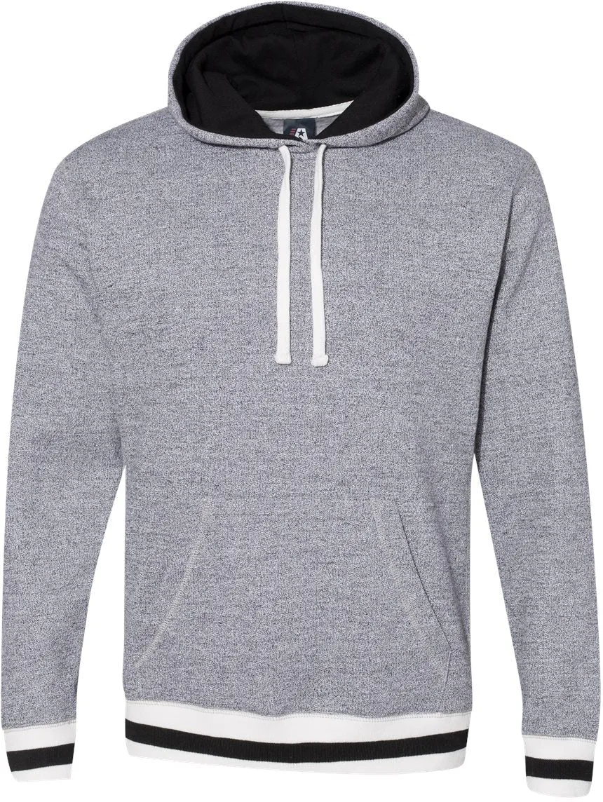 J America Peppered Fleece Lapover Hooded Sweatshirt 