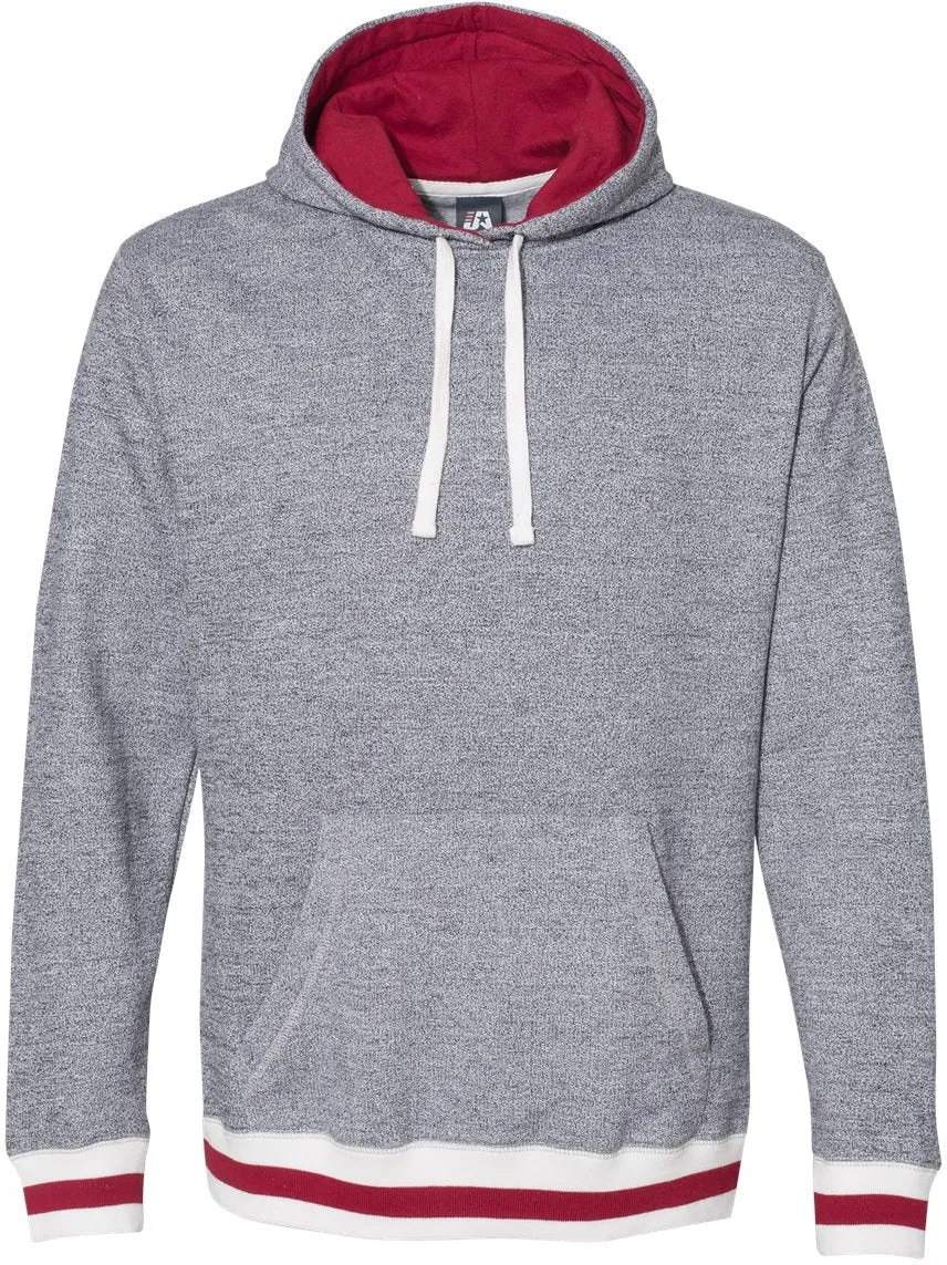 J America Peppered Fleece Lapover Hooded Sweatshirt 