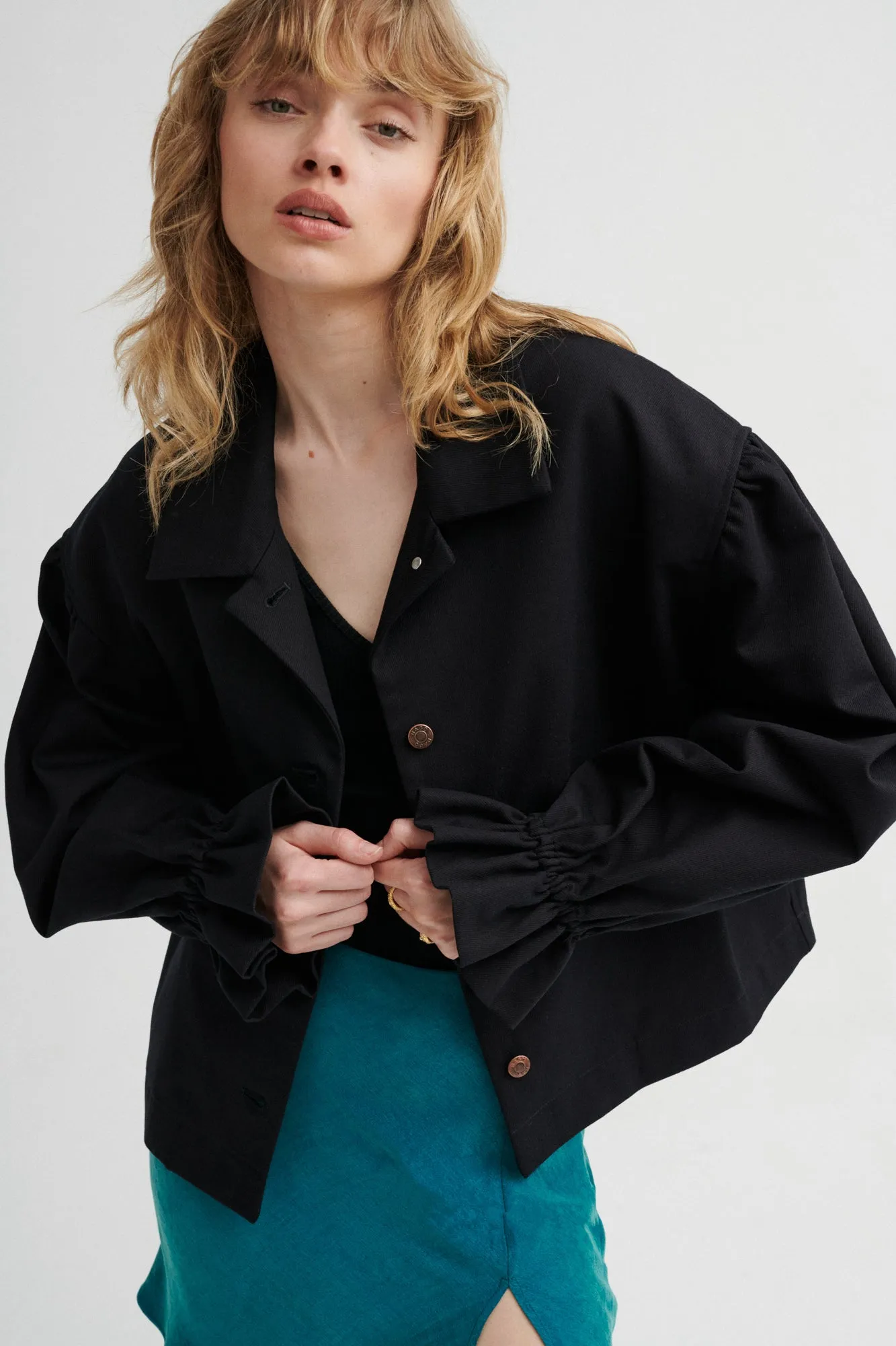 Jacket in diagonal / 18 / 10 / onyx black