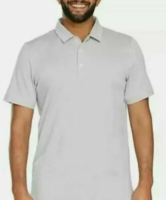 Kirkland Signature Men's 4-Way Stretch Men's Golf Polo Shirt, Light Gray,