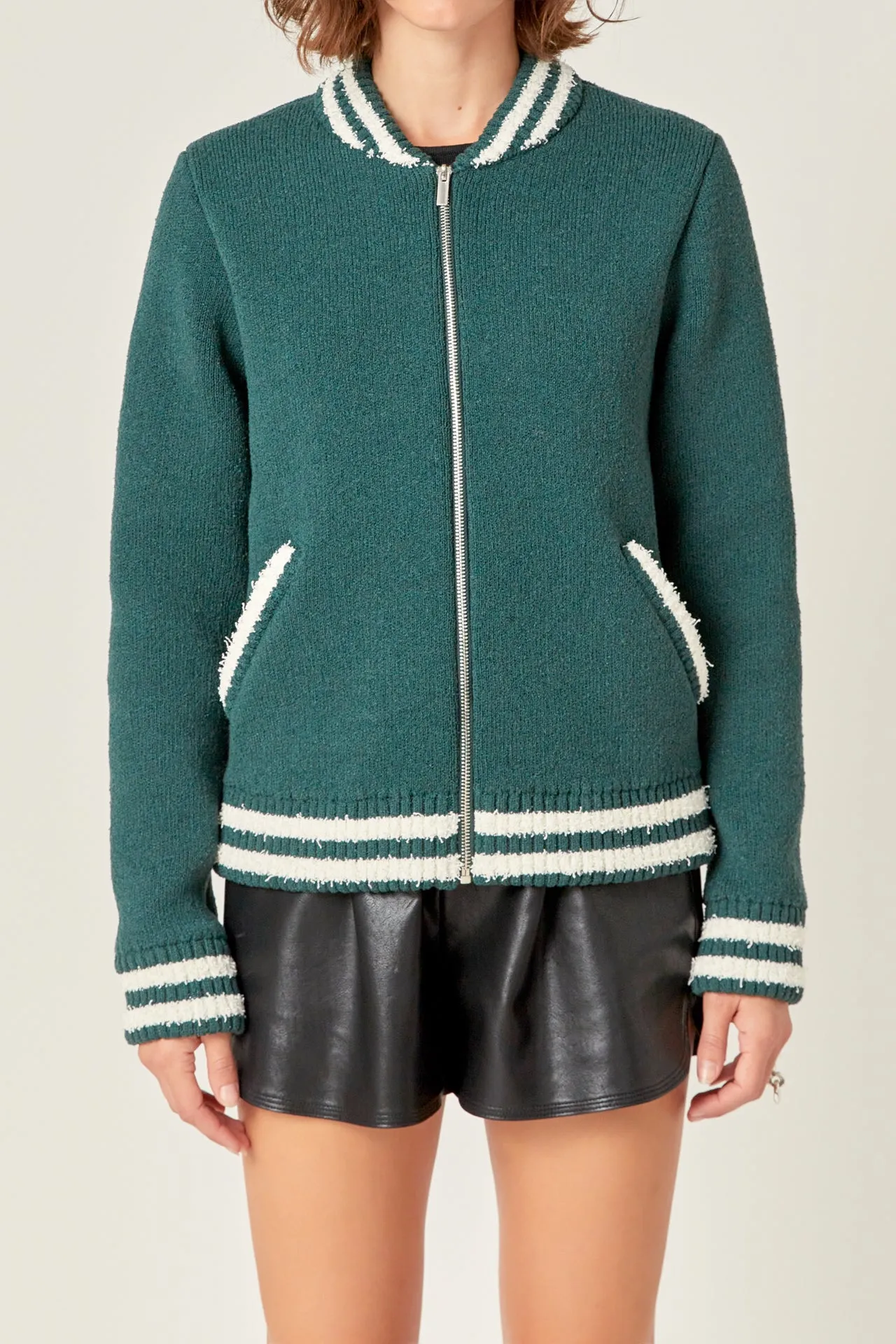 Knit Bomber Jacket