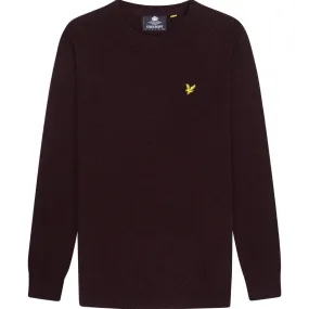 Lyle & Scott Crew Neck Lambswool Burgundy Marl Blend Jumper