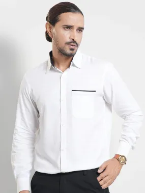 Men's Full Sleeve Casual Shirt in Fancy White