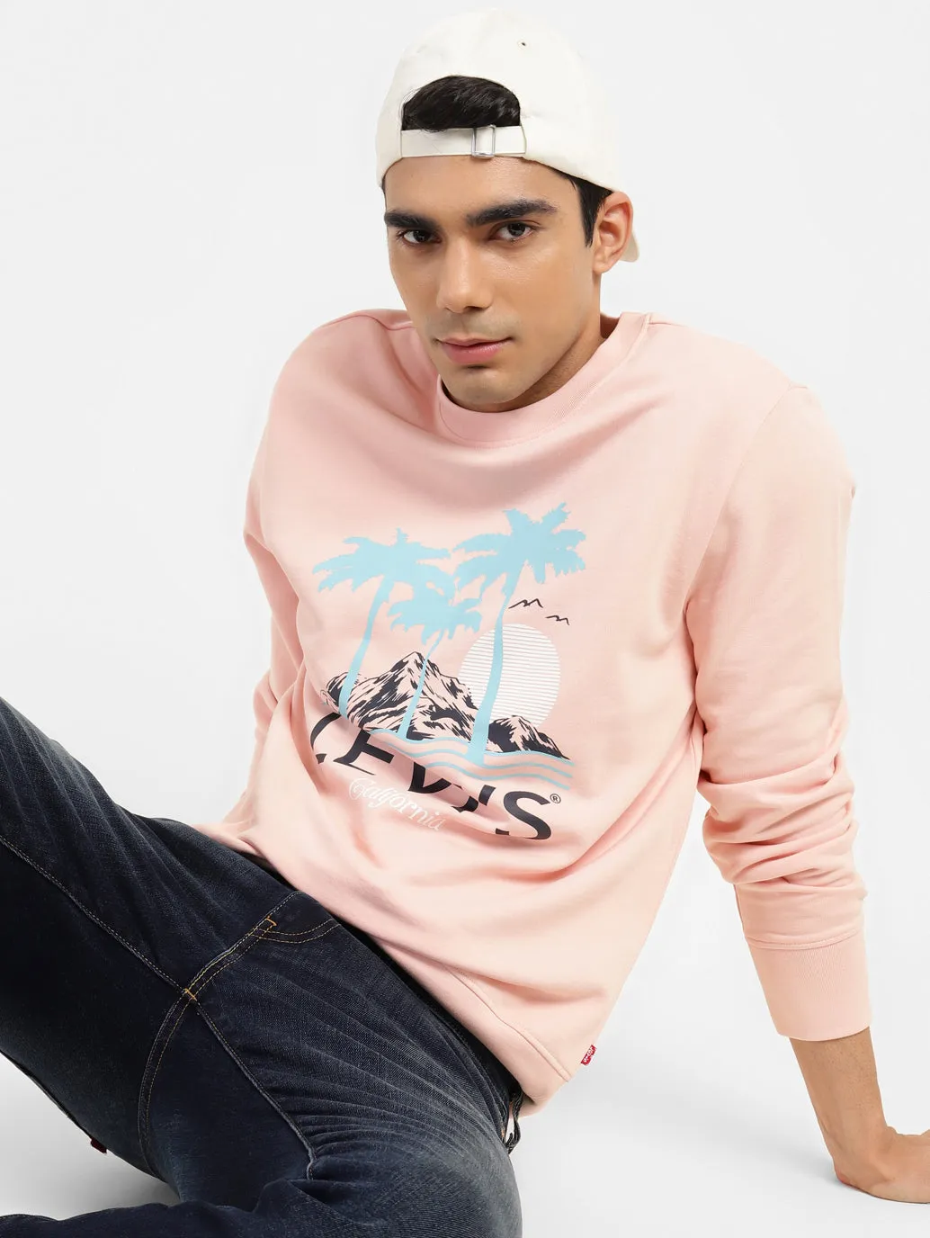 Men's Graphic Print Crew Neck Sweatshirt