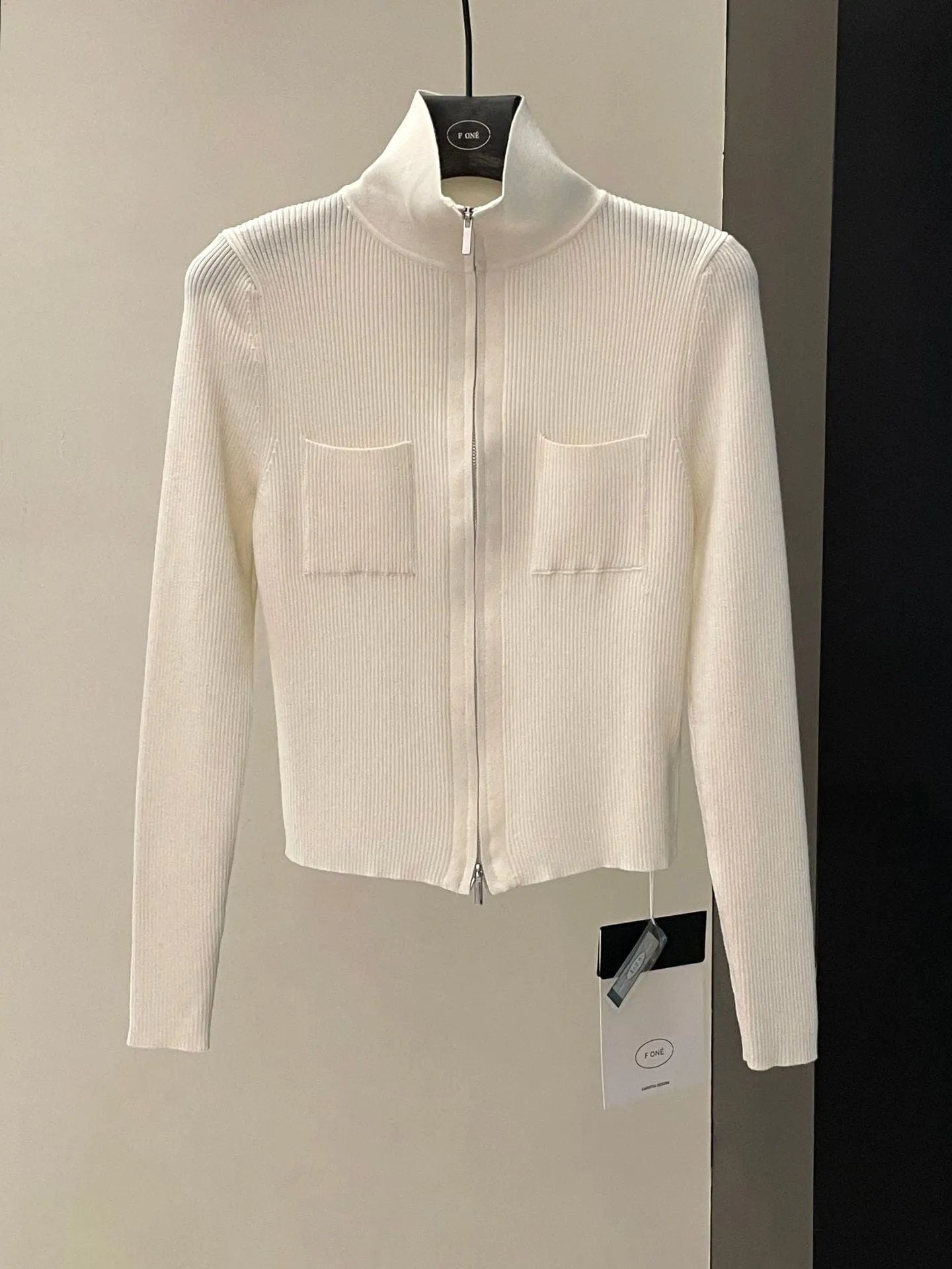 [Minimalist] Zipper Sweater Jacket (30% Wool)