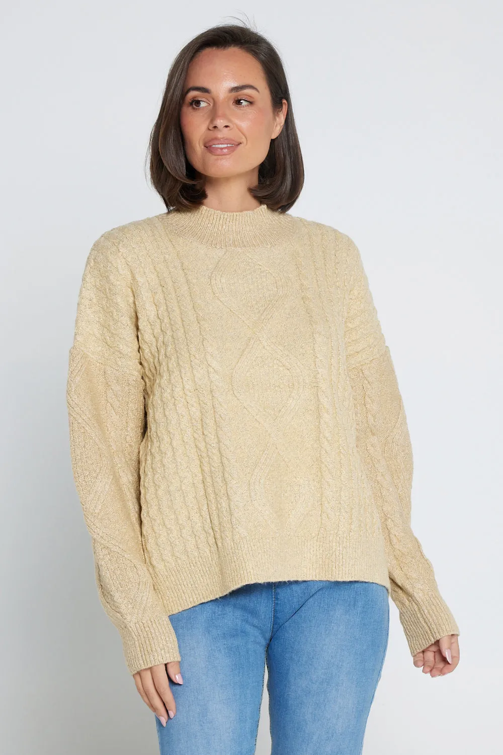 Miranda Cable Knit Jumper - Sand