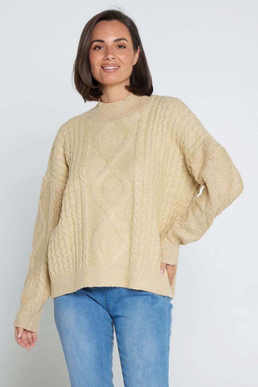 Miranda Cable Knit Jumper - Sand