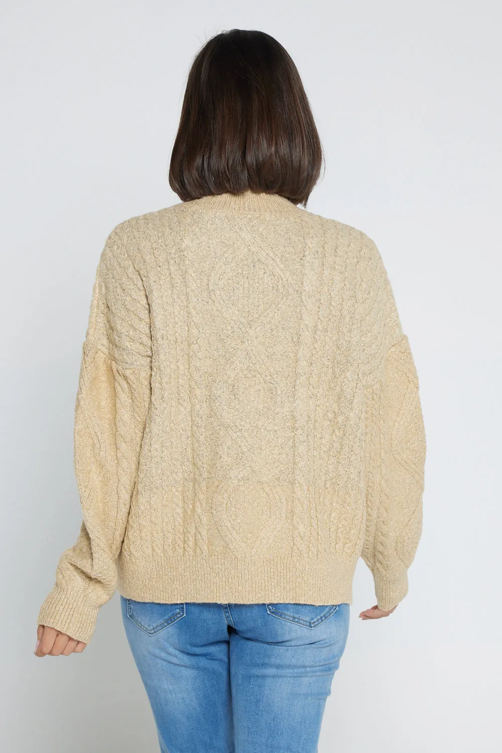 Miranda Cable Knit Jumper - Sand