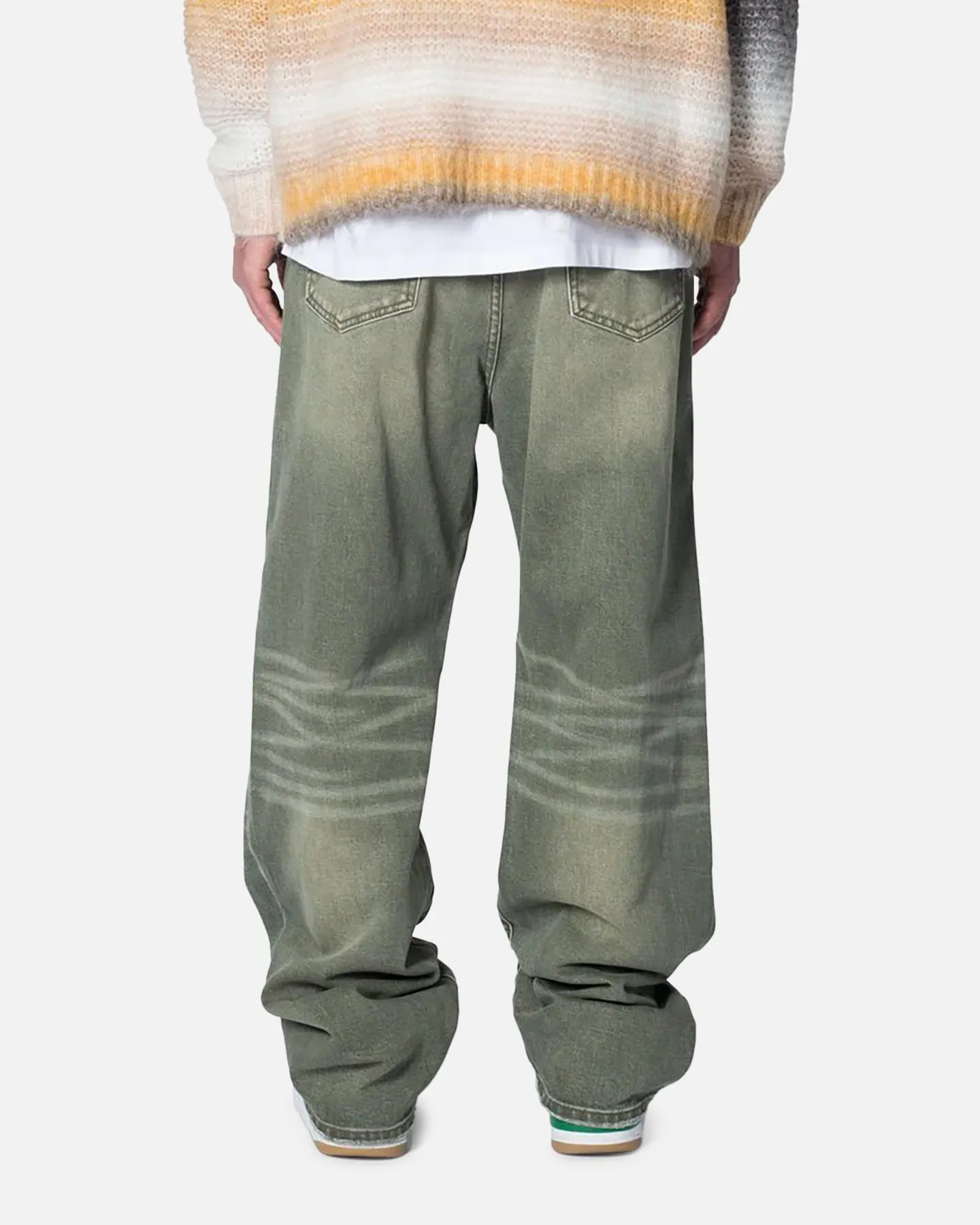 MNML Ultra Baggy Grinded Moss Denim Jeans Moss