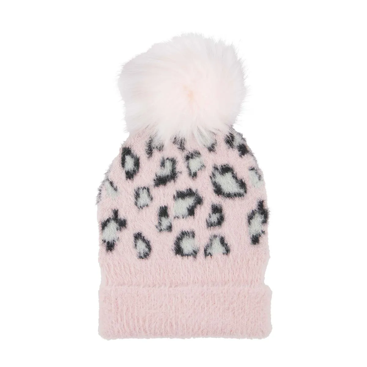 MUD Leopard Pink Pom Hat