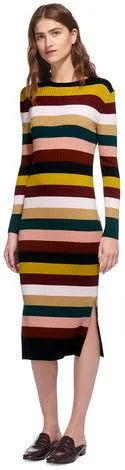 Multi Stripe Rib Knit Dress