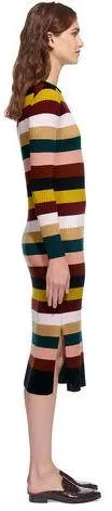 Multi Stripe Rib Knit Dress