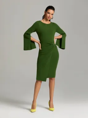 Nadege Bell-Sleeve Sweater Dress