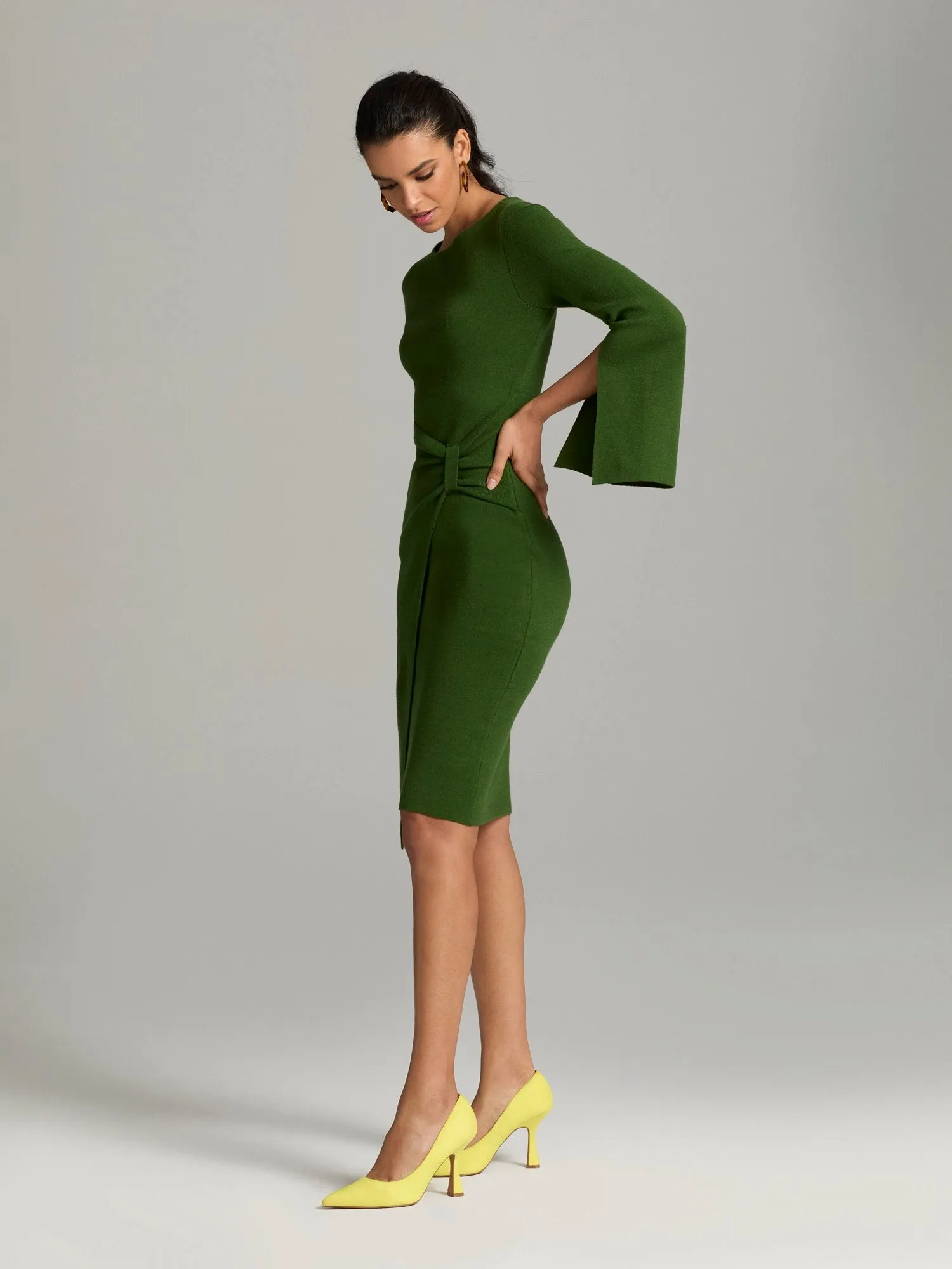 Nadege Bell-Sleeve Sweater Dress