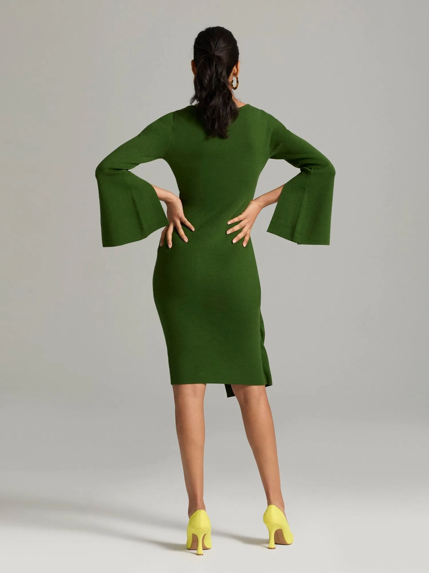 Nadege Bell-Sleeve Sweater Dress