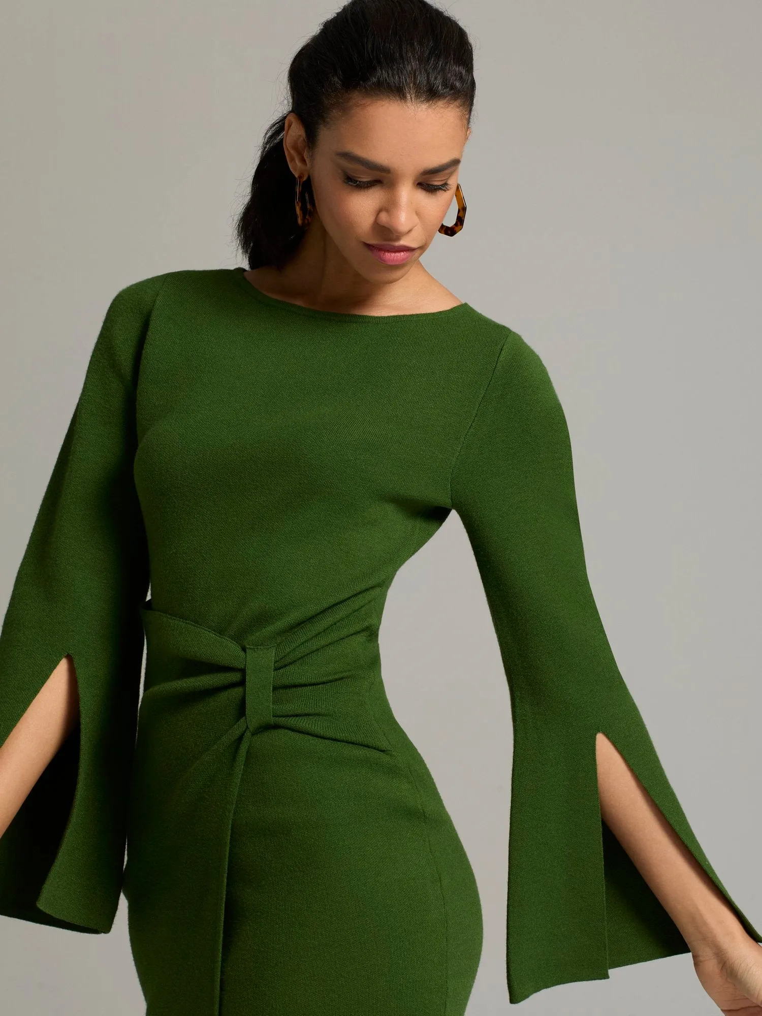 Nadege Bell-Sleeve Sweater Dress