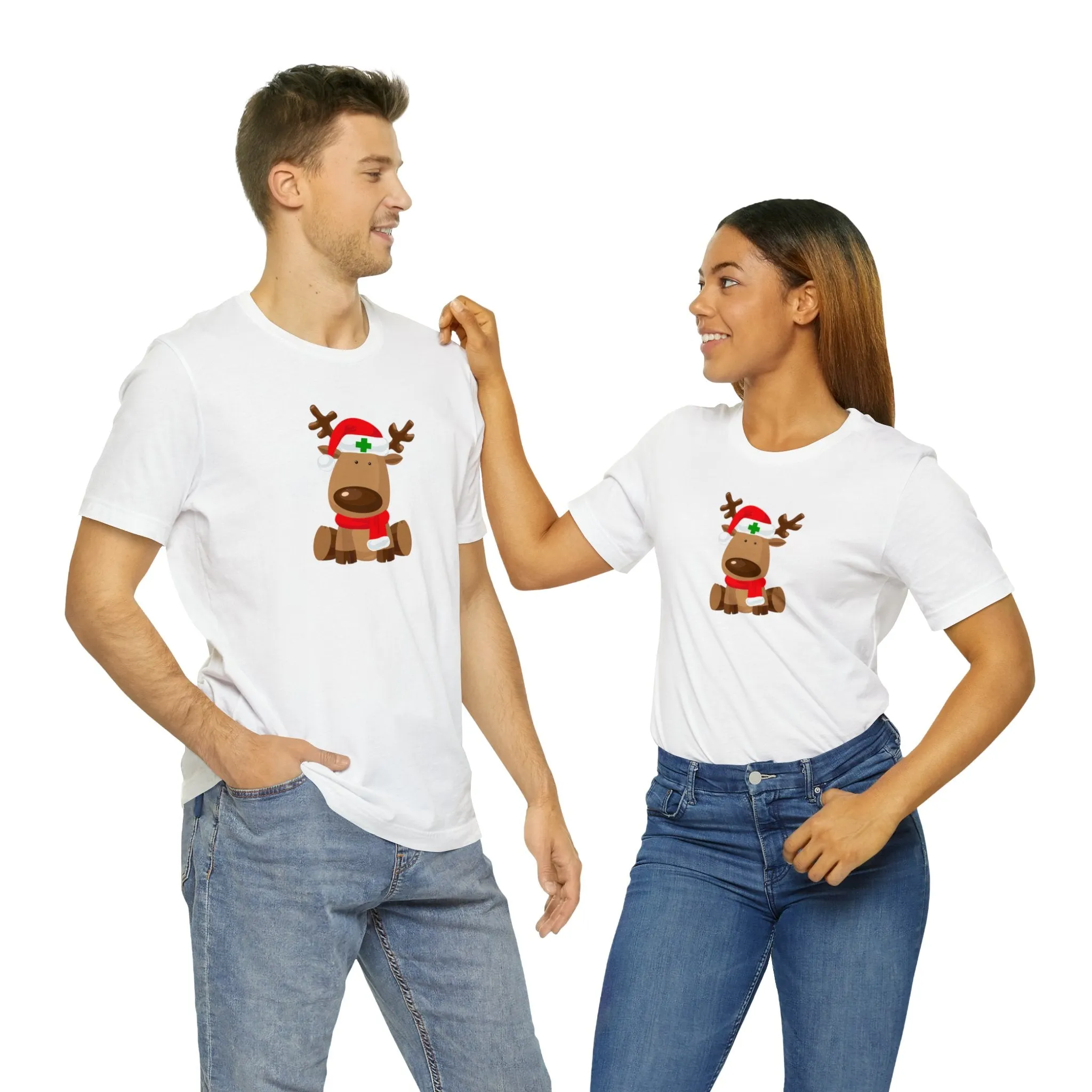 Nurse Reindeer Unisex Jersey Short Sleeve Tee