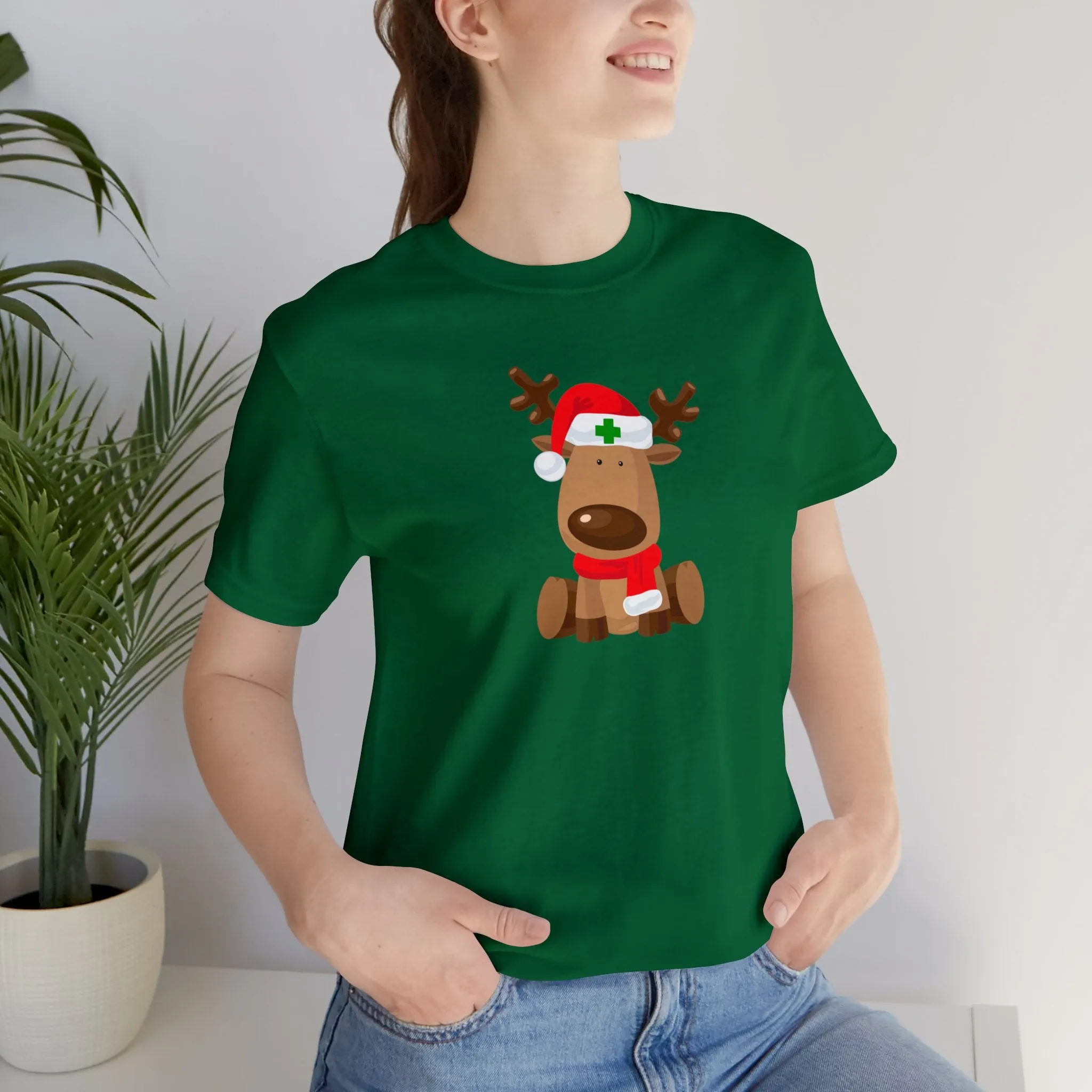 Nurse Reindeer Unisex Jersey Short Sleeve Tee