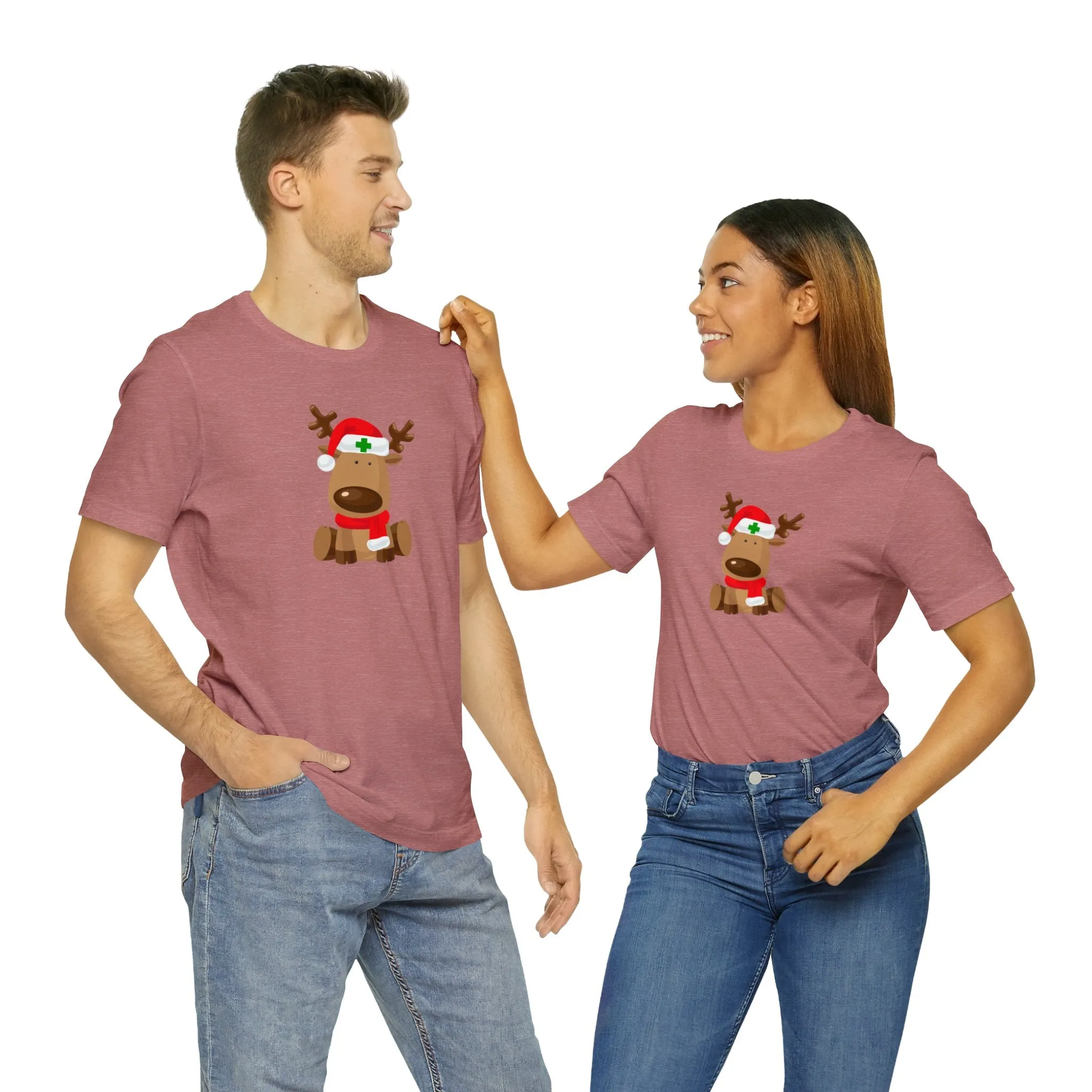 Nurse Reindeer Unisex Jersey Short Sleeve Tee