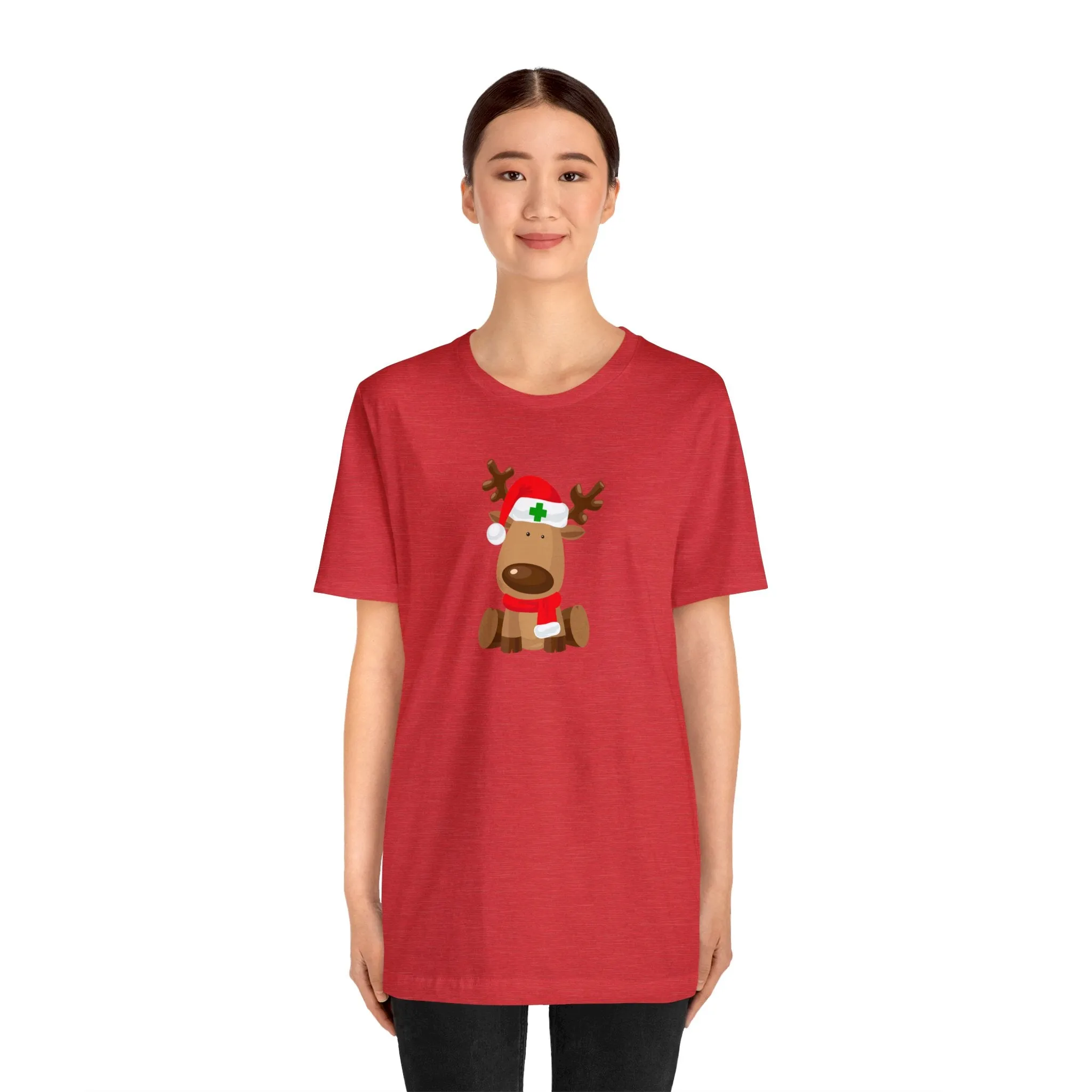 Nurse Reindeer Unisex Jersey Short Sleeve Tee