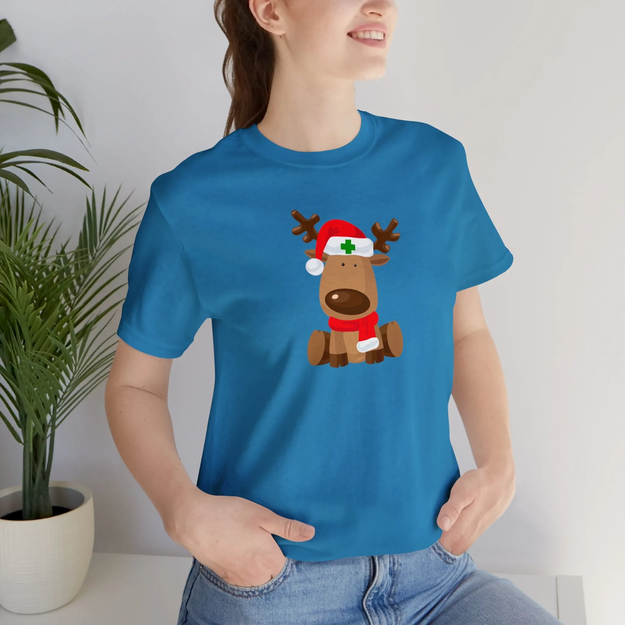 Nurse Reindeer Unisex Jersey Short Sleeve Tee