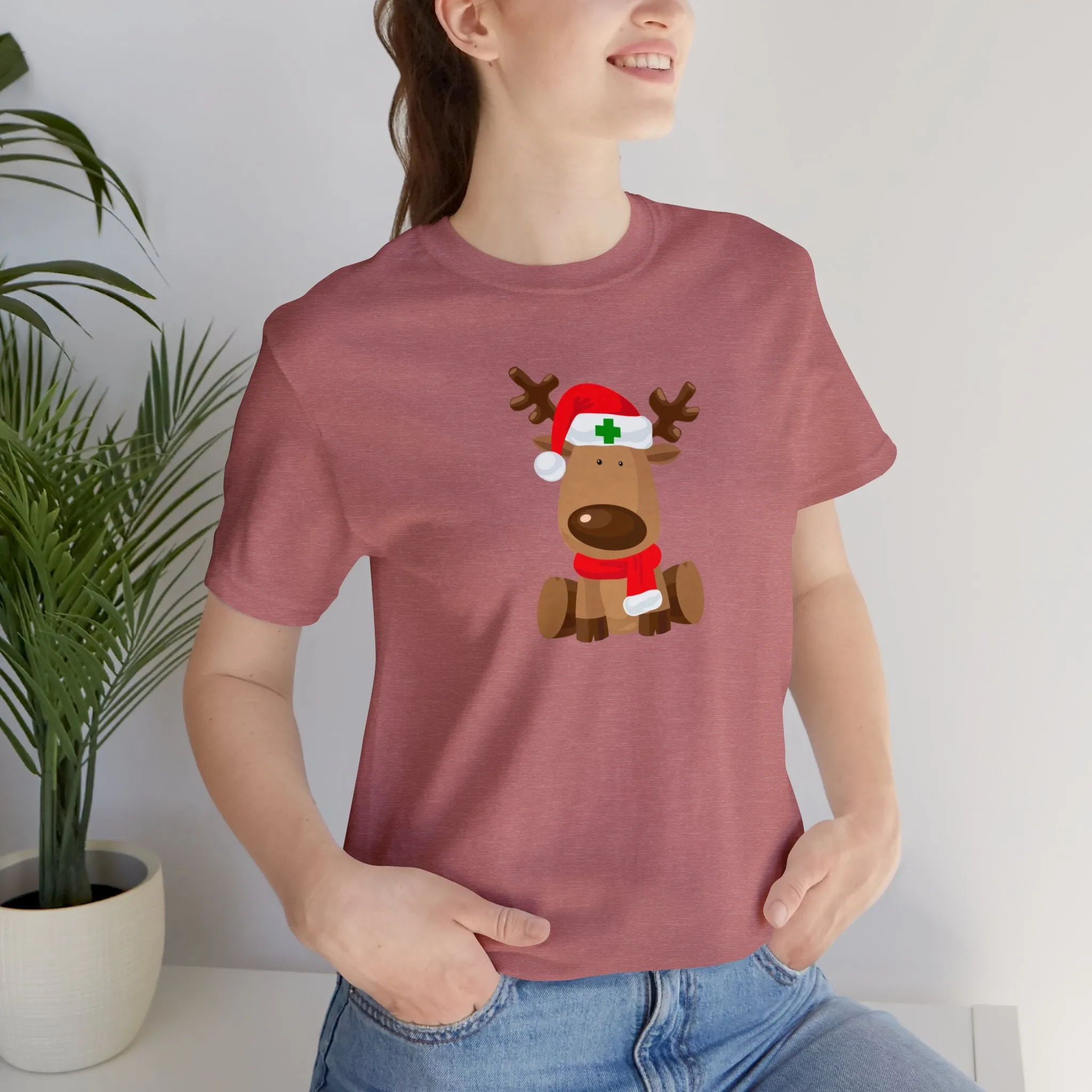 Nurse Reindeer Unisex Jersey Short Sleeve Tee