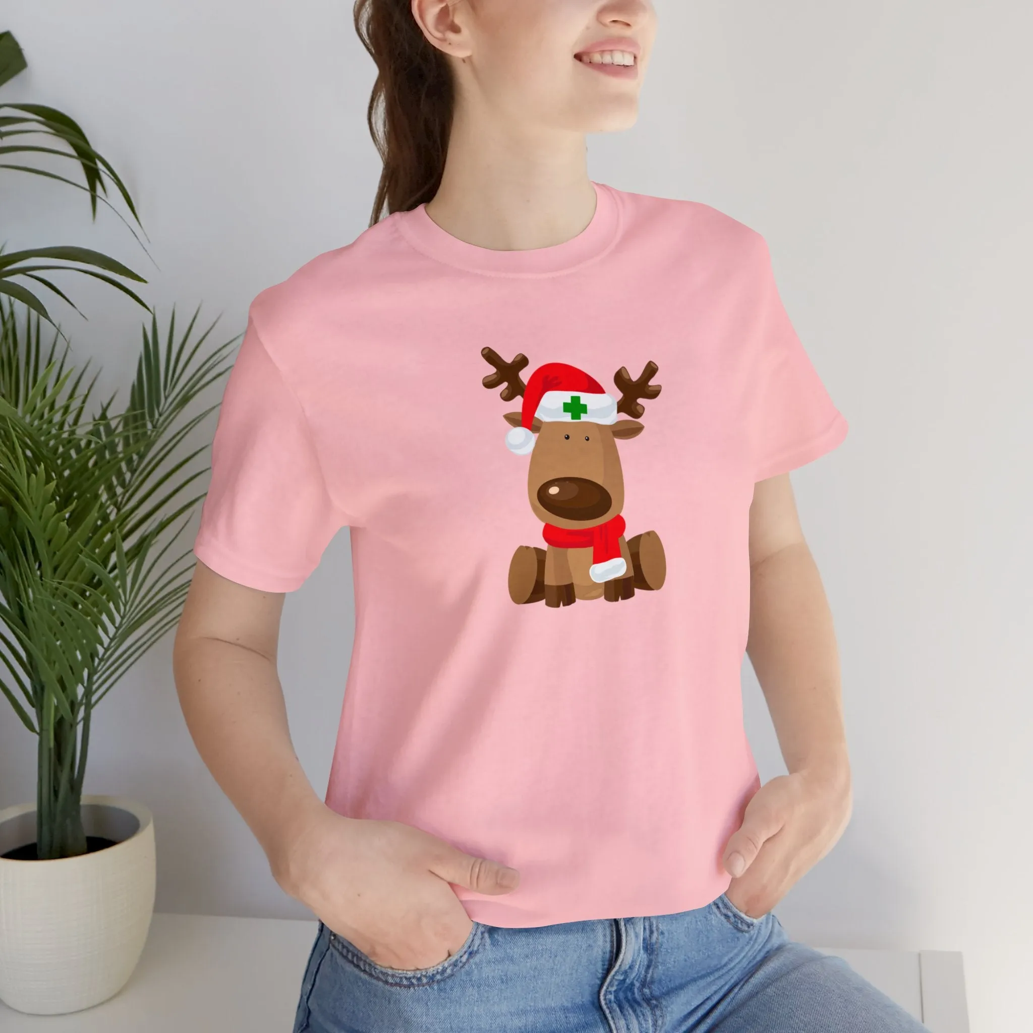 Nurse Reindeer Unisex Jersey Short Sleeve Tee