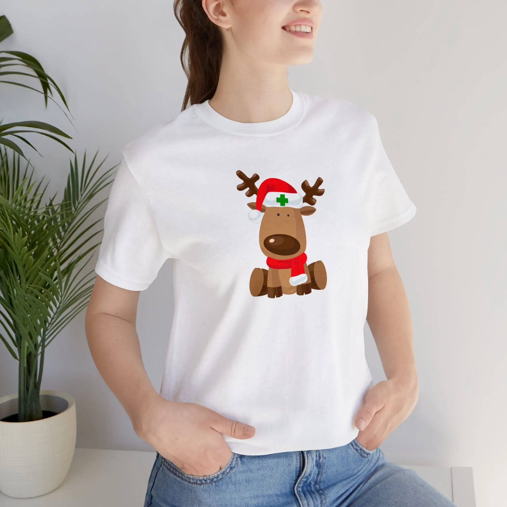 Nurse Reindeer Unisex Jersey Short Sleeve Tee