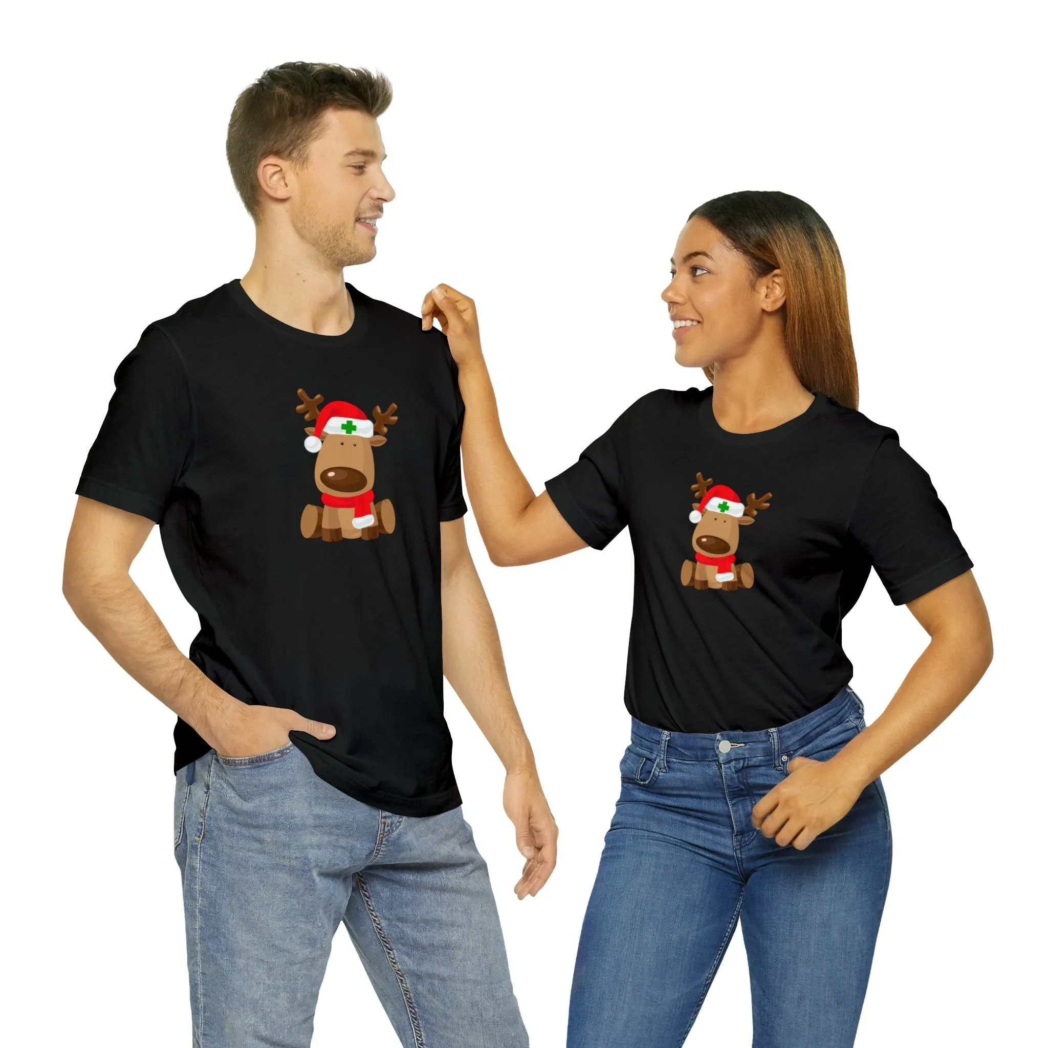 Nurse Reindeer Unisex Jersey Short Sleeve Tee