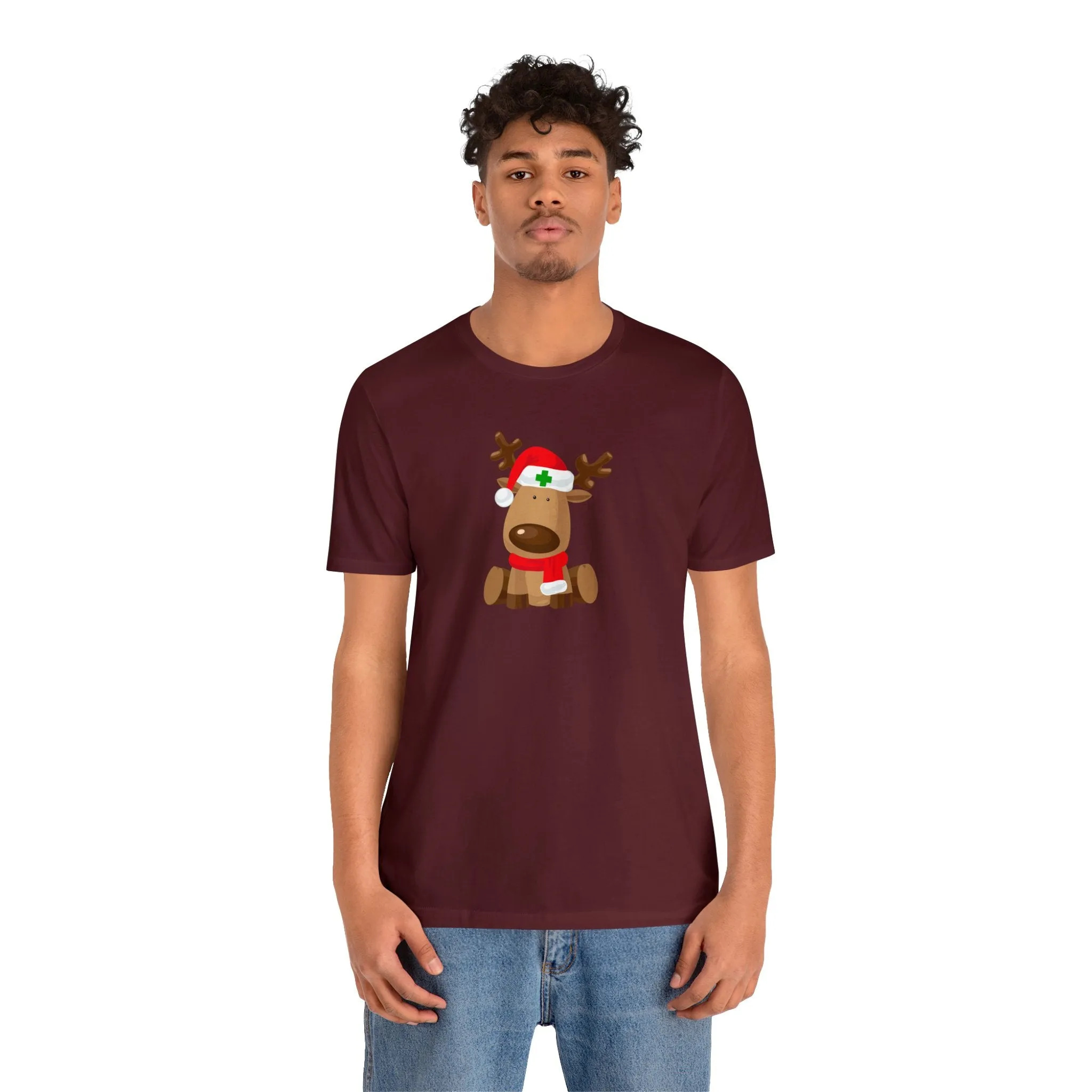 Nurse Reindeer Unisex Jersey Short Sleeve Tee