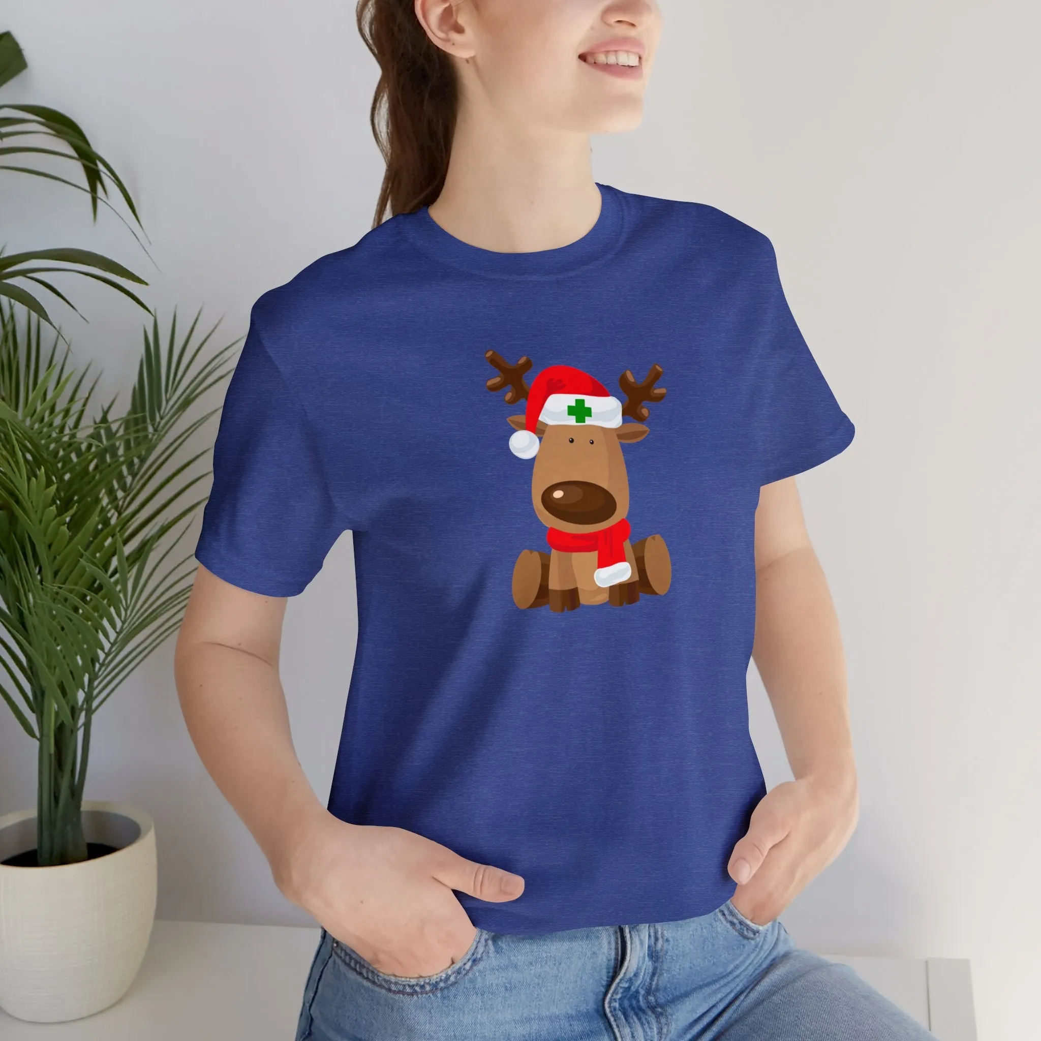 Nurse Reindeer Unisex Jersey Short Sleeve Tee