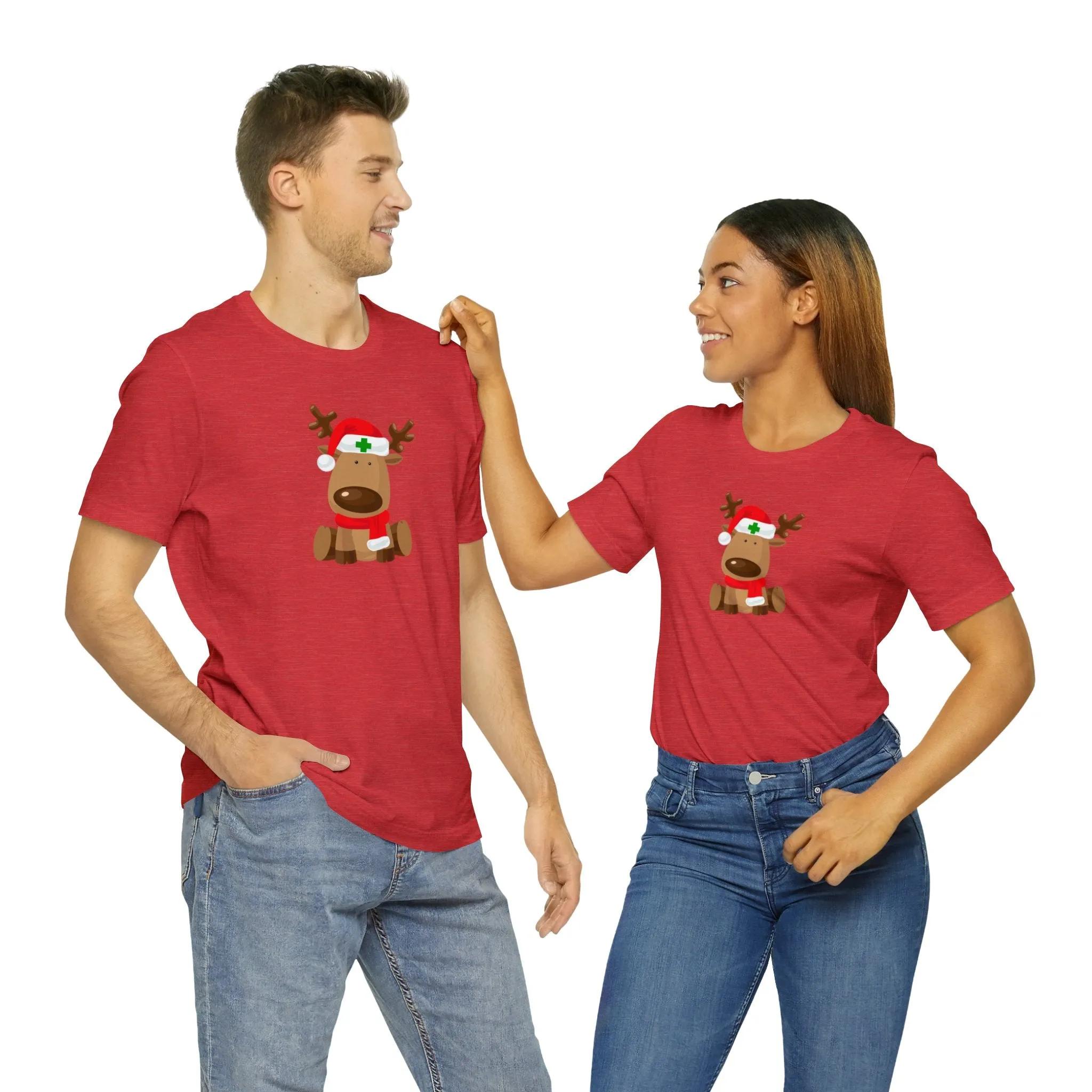 Nurse Reindeer Unisex Jersey Short Sleeve Tee