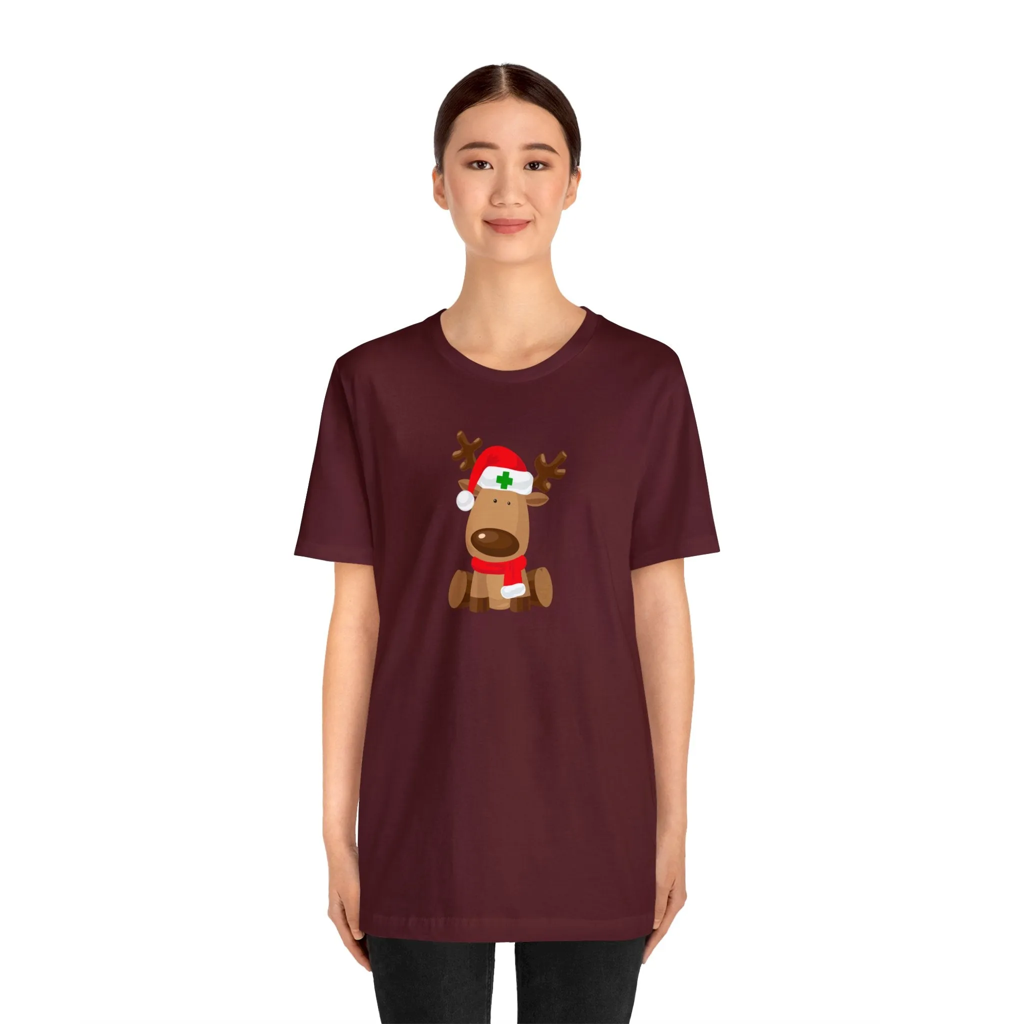 Nurse Reindeer Unisex Jersey Short Sleeve Tee