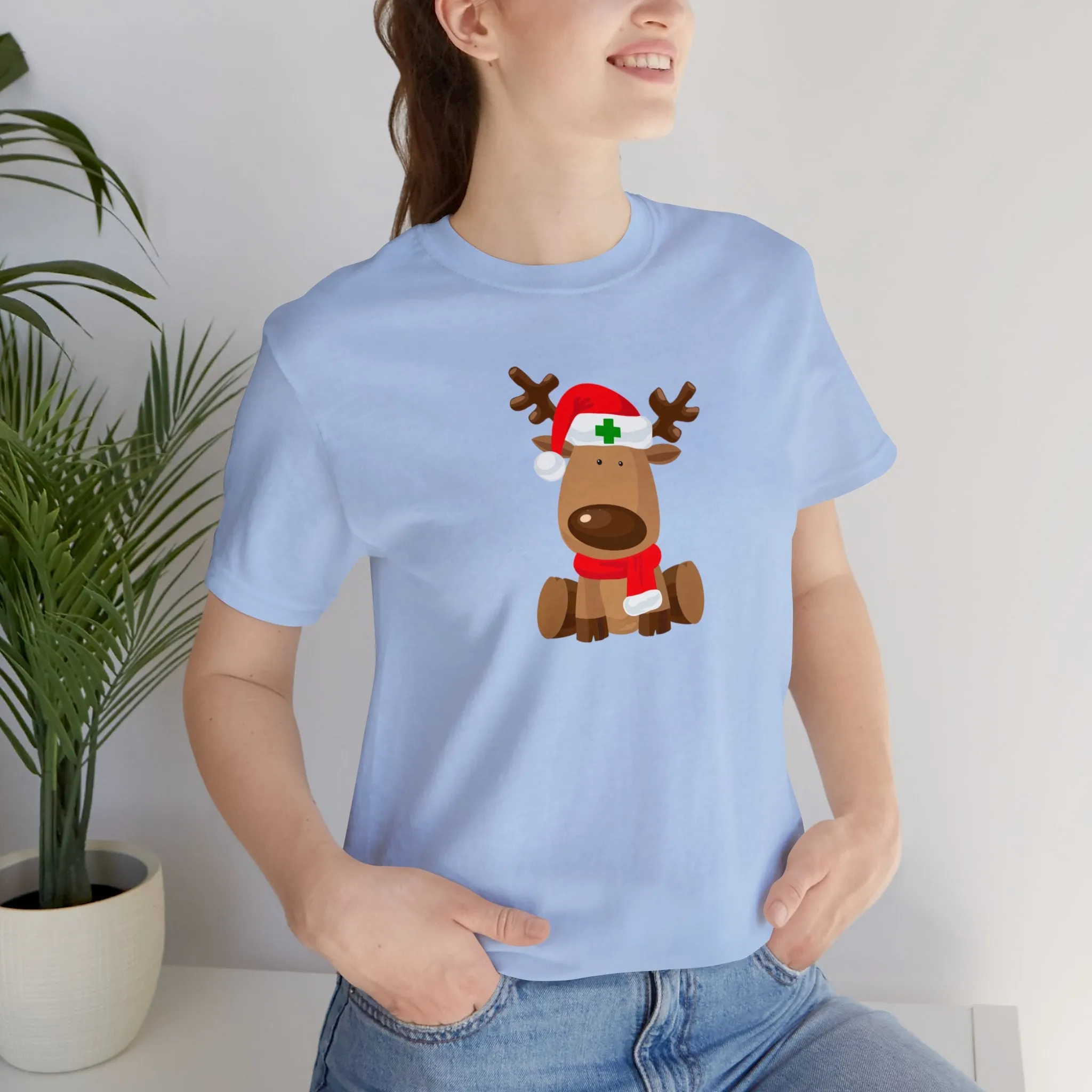 Nurse Reindeer Unisex Jersey Short Sleeve Tee