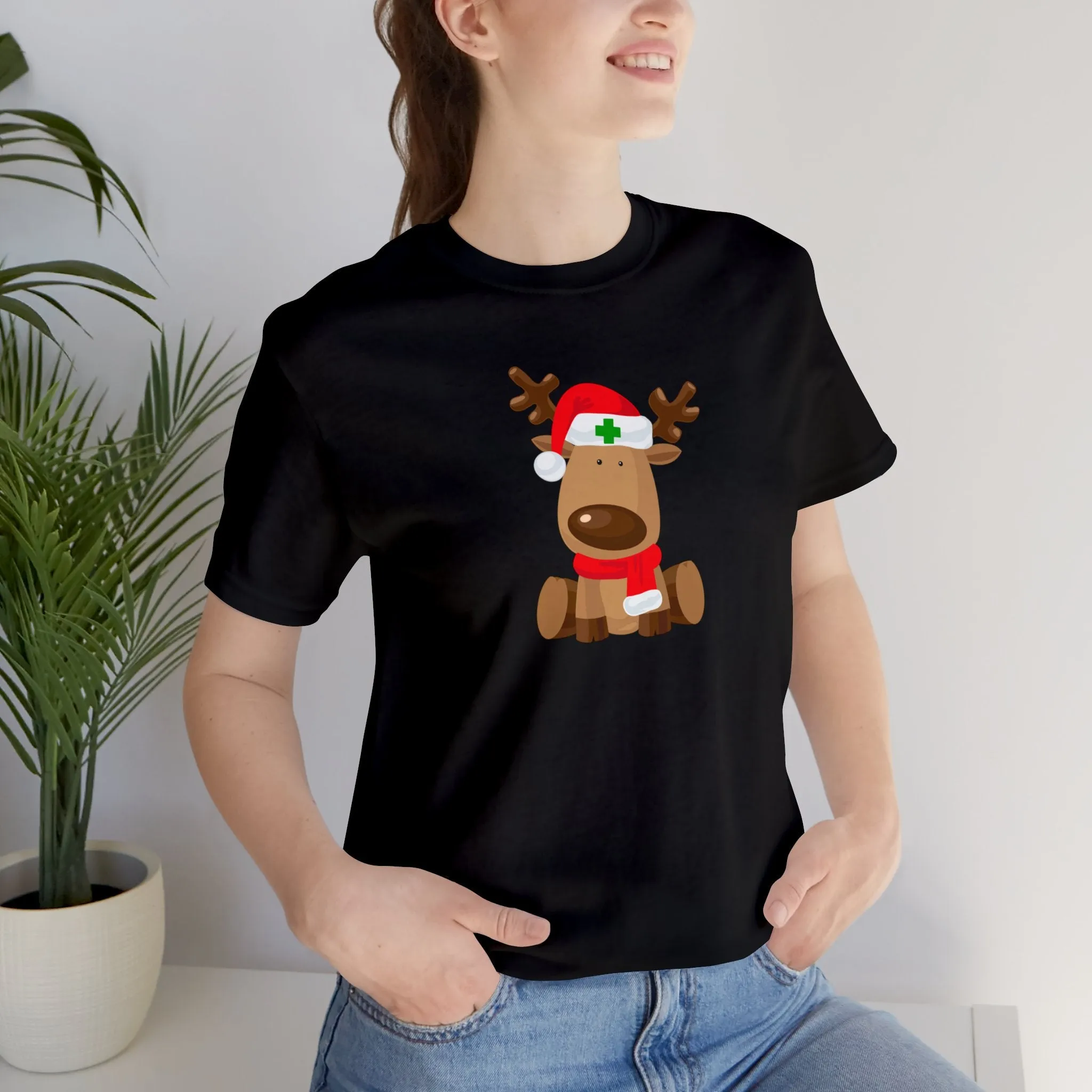 Nurse Reindeer Unisex Jersey Short Sleeve Tee