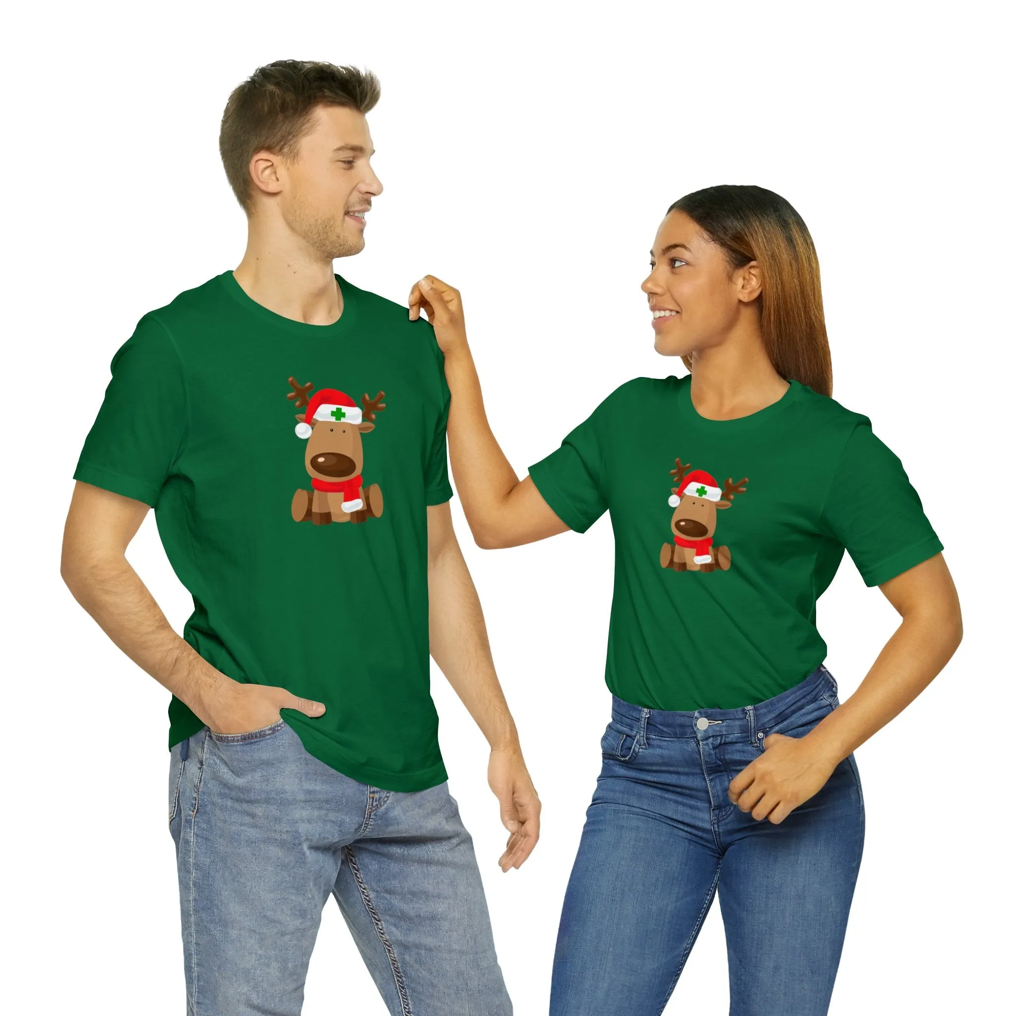 Nurse Reindeer Unisex Jersey Short Sleeve Tee