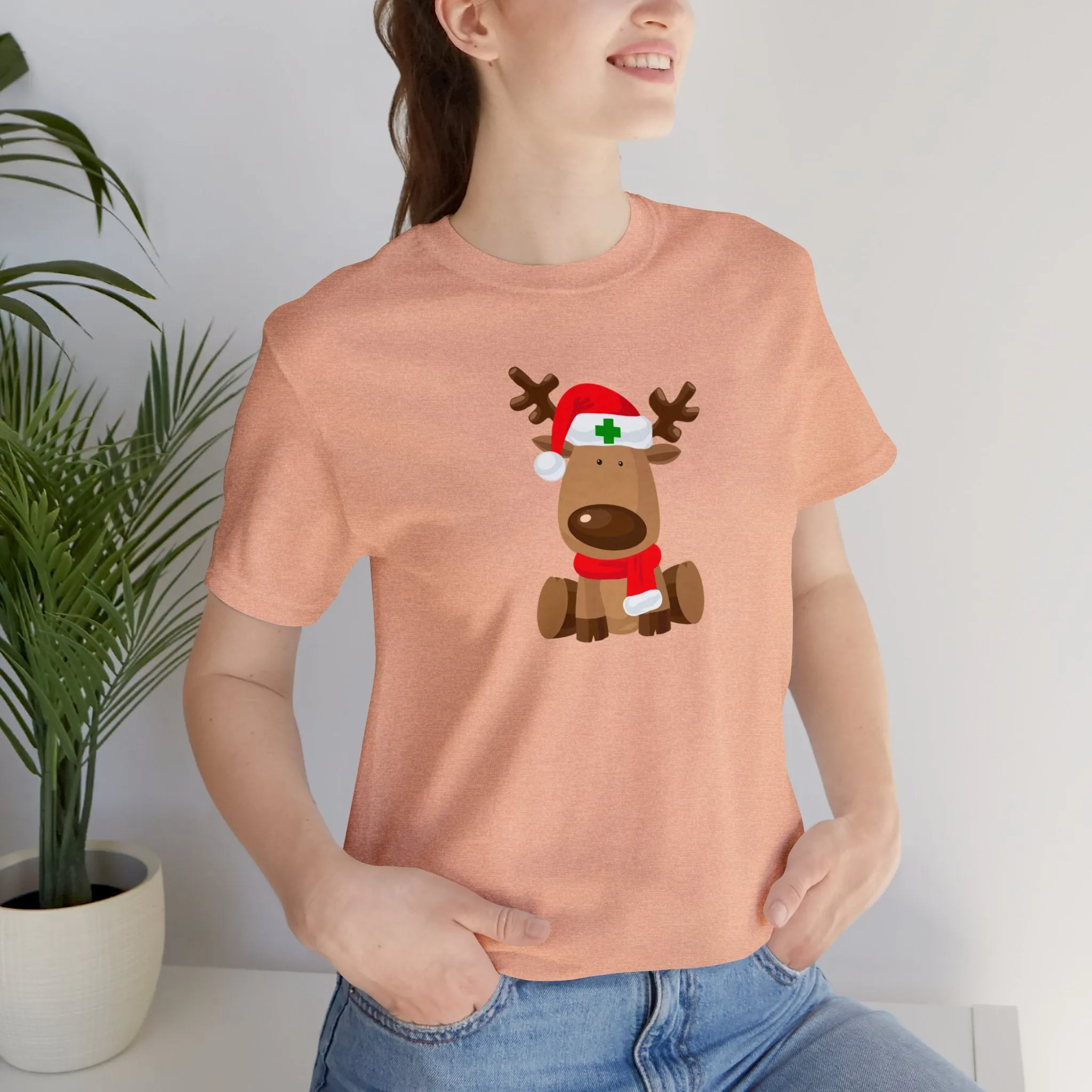 Nurse Reindeer Unisex Jersey Short Sleeve Tee