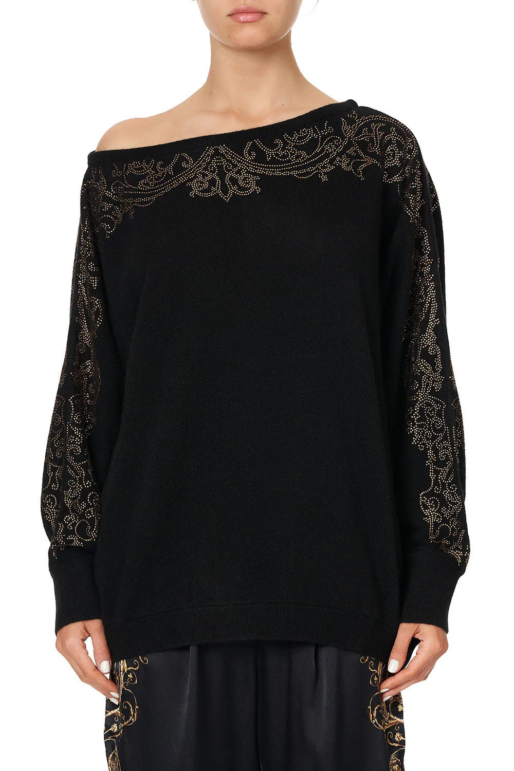 OFF THE SHOULDER DOLMAN KNIT JUMPER STUDIO 54