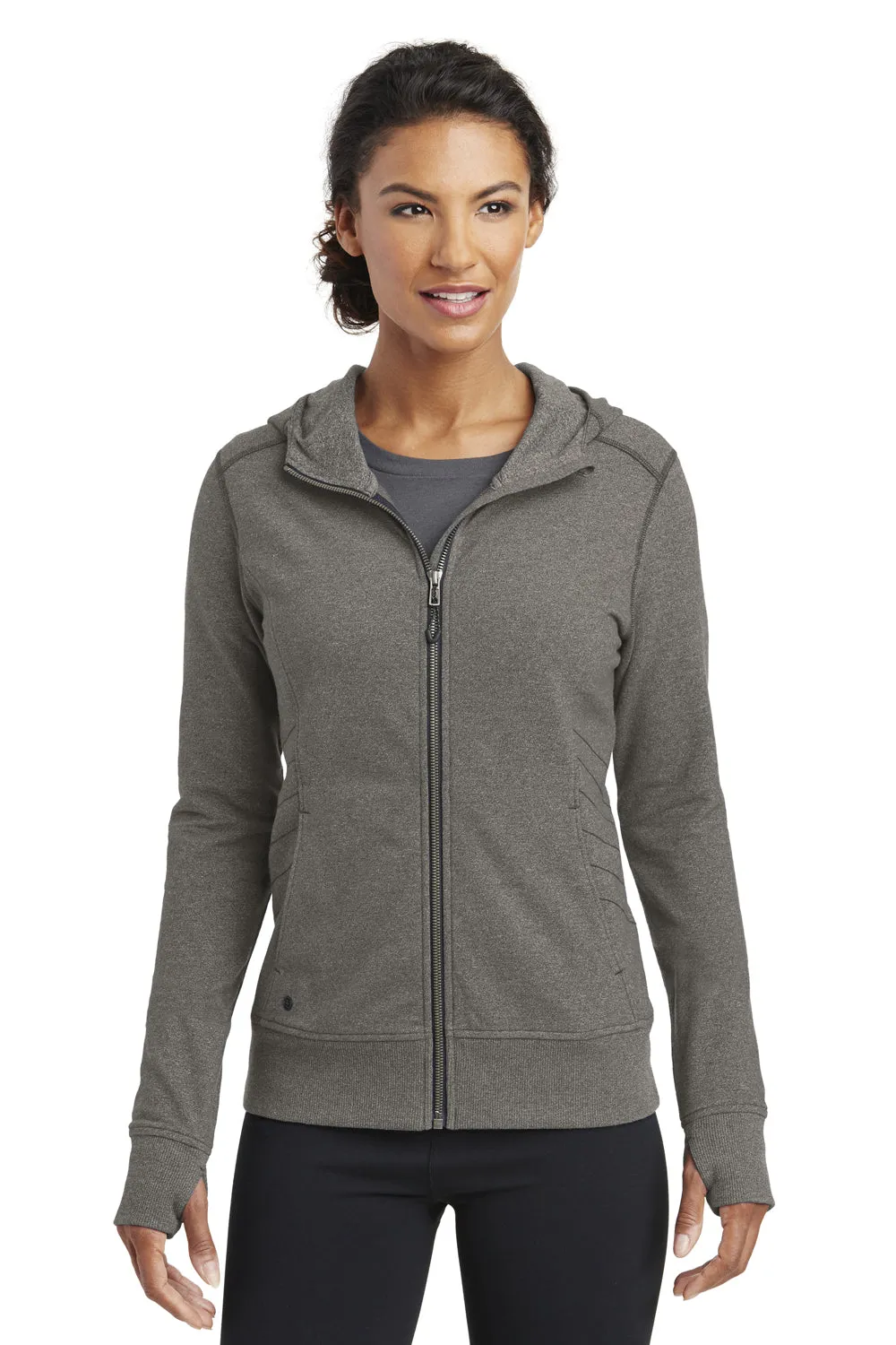 Ogio Womens Endurance Cadmium French Terry Full Zip Hooded Jacket - Gear Grey - Closeout