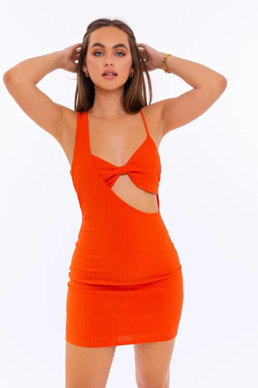 One Shoulder Mini Dress Sexy Front Cutout Mini Dress New Women's Fashion